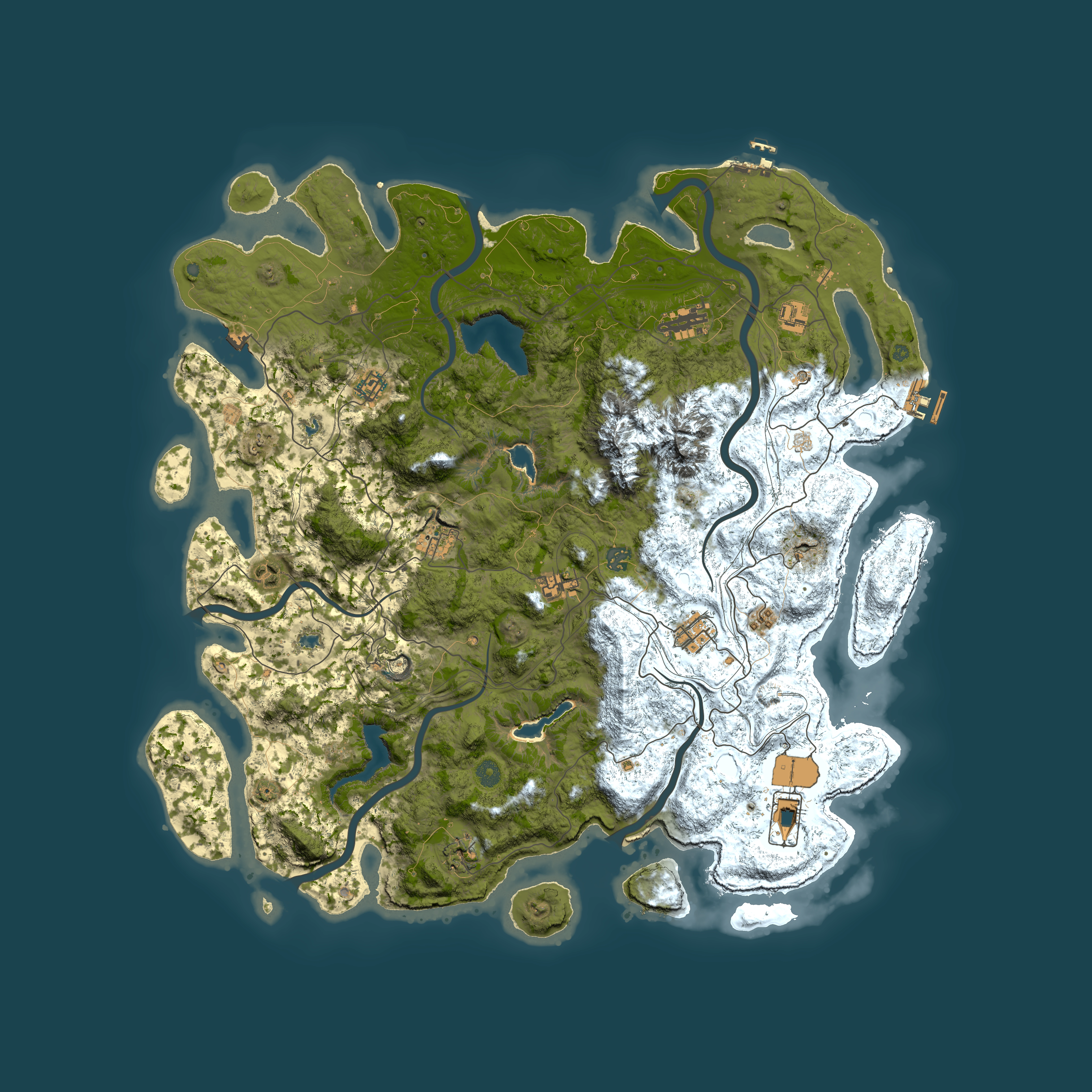 Full top-down render of Rust map seed 1211365914, 5050x5050m