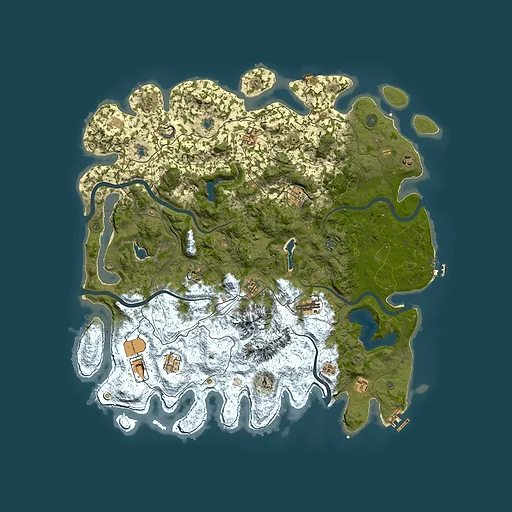 Rust map seed 491753070, 5000x5000m top-down preview