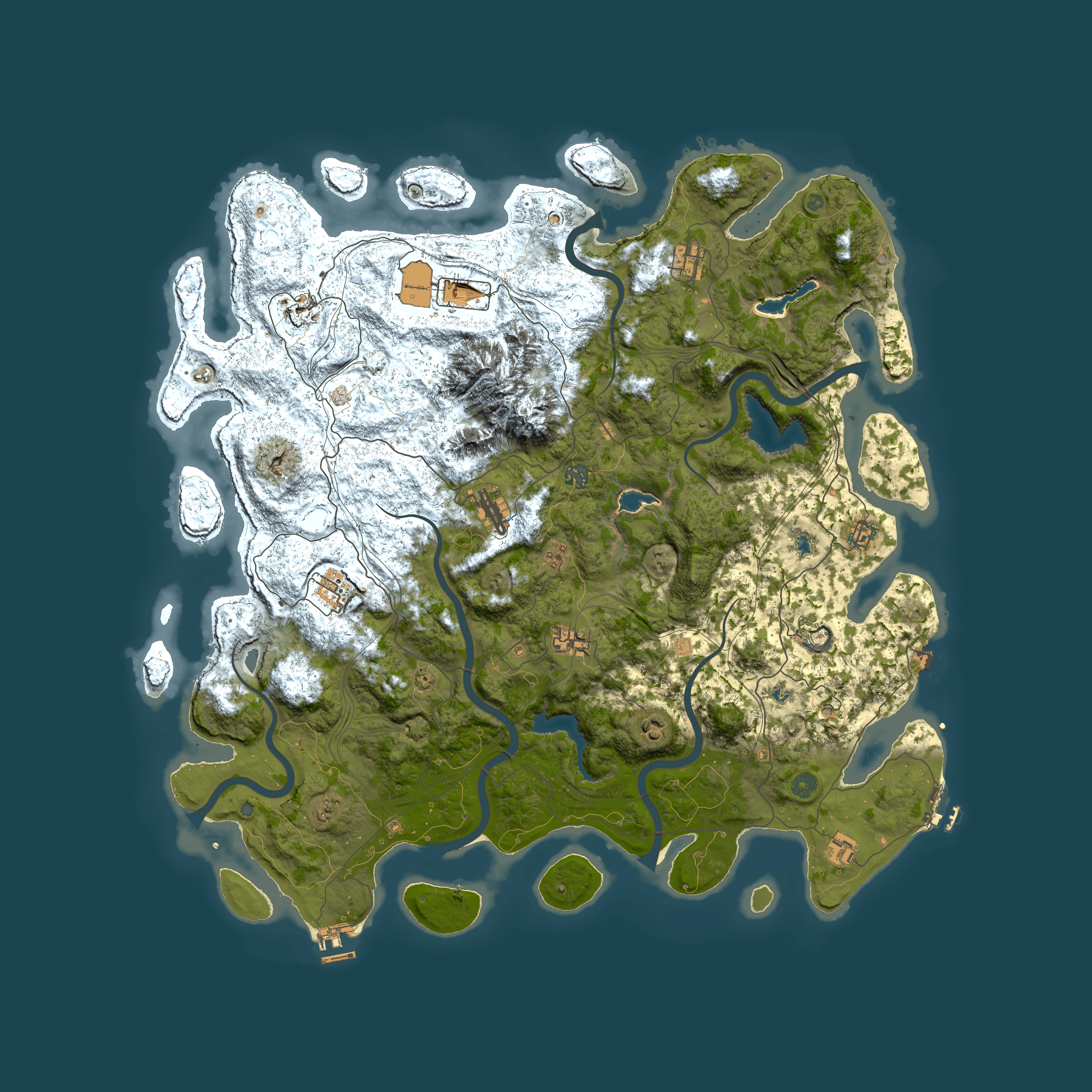 Full top-down render of Rust map seed 1665313131, 5150x5150m