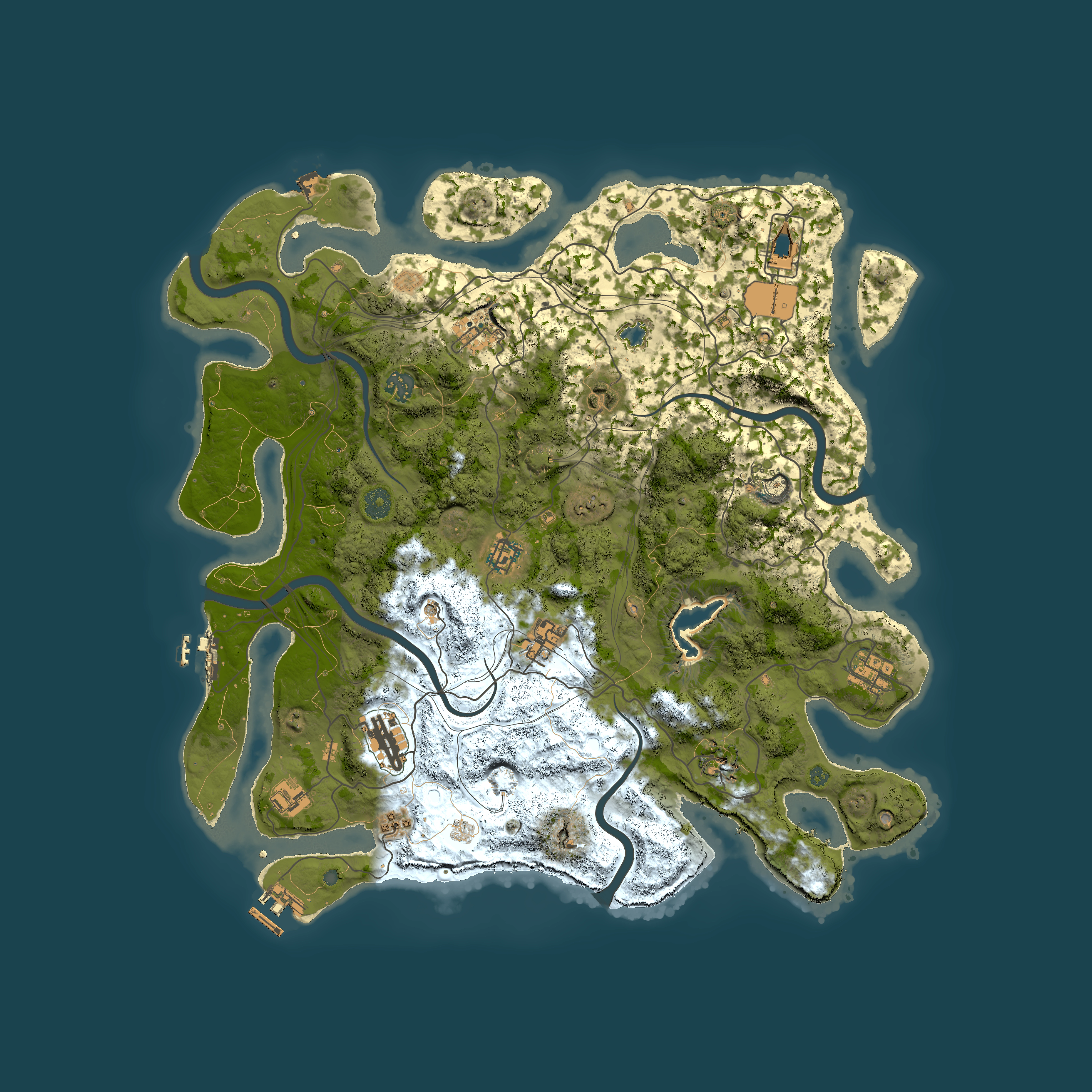 Full top-down render of Rust map seed 879644546, 4300x4300m