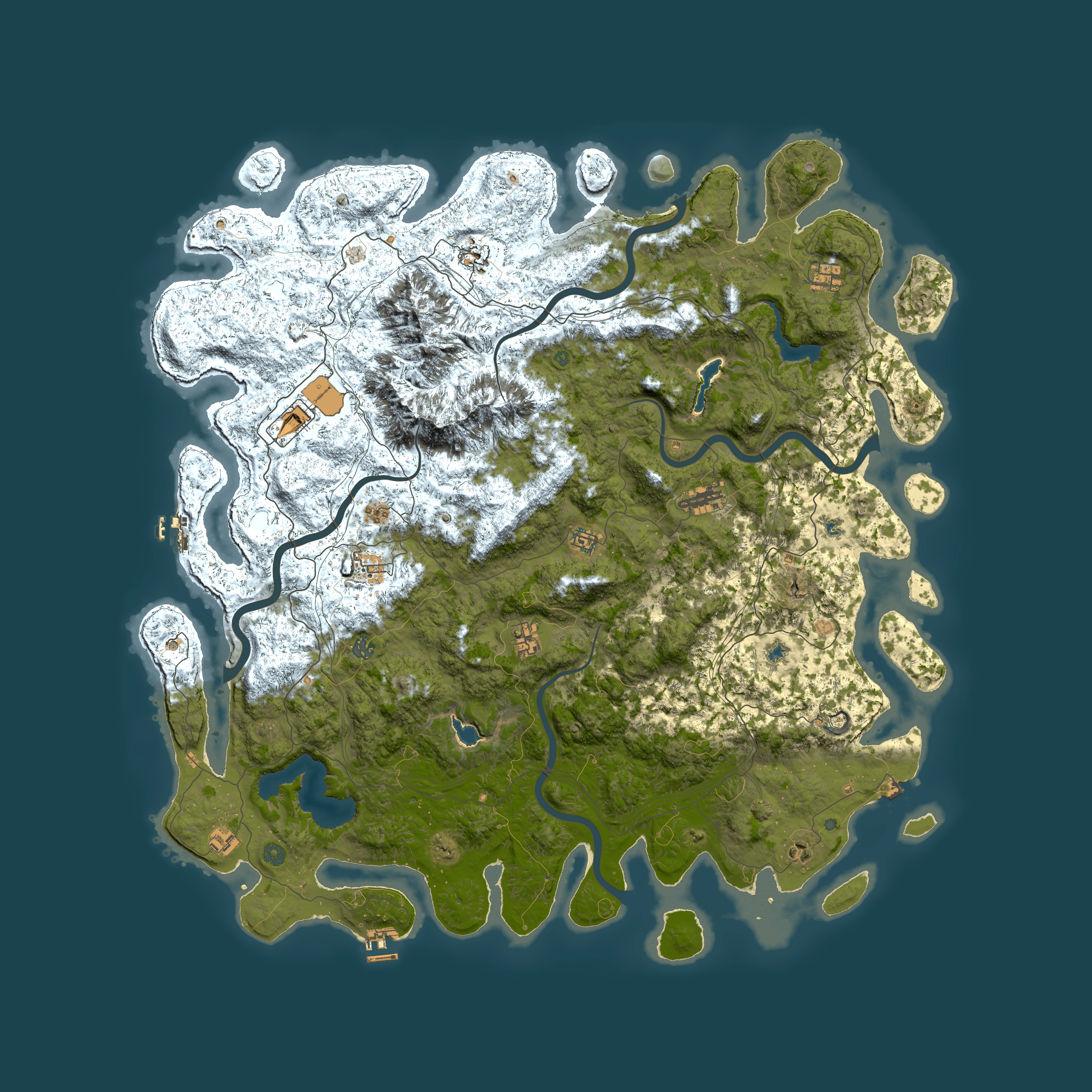 Full top-down render of Rust map seed 963539437, 5750x5750m