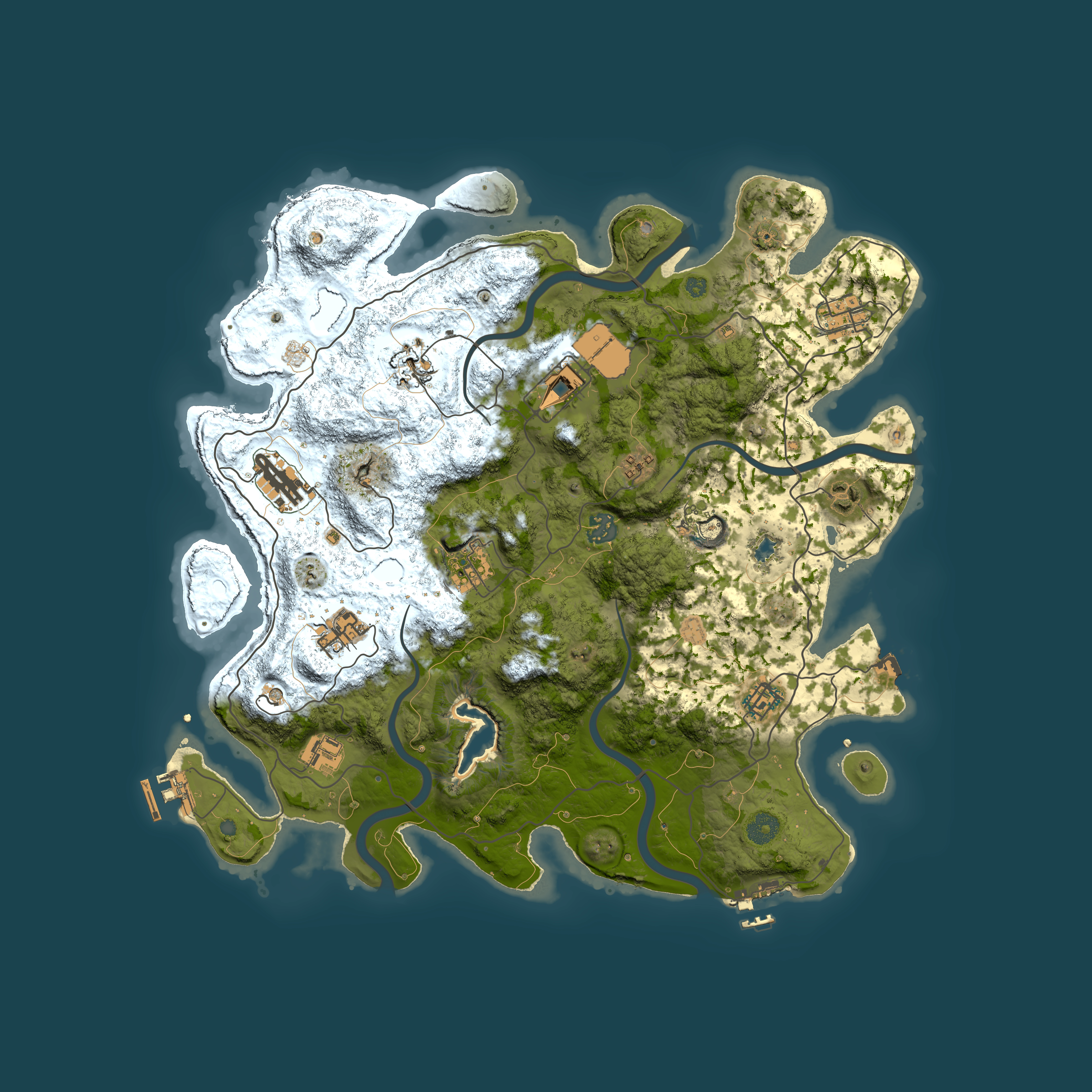 Full top-down render of Rust map seed 1785705415, 4000x4000m