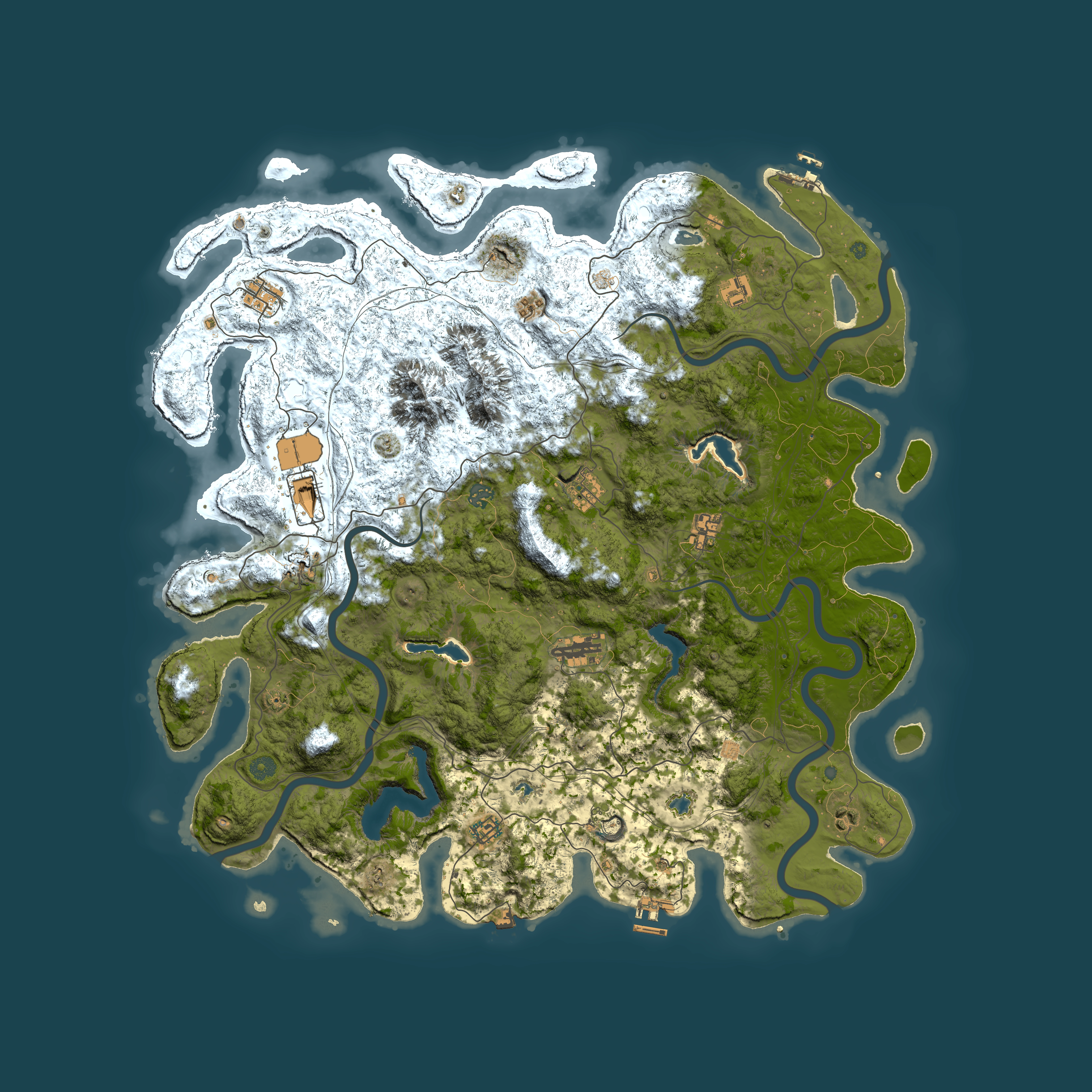 Full top-down render of Rust map seed 297972917, 5150x5150m