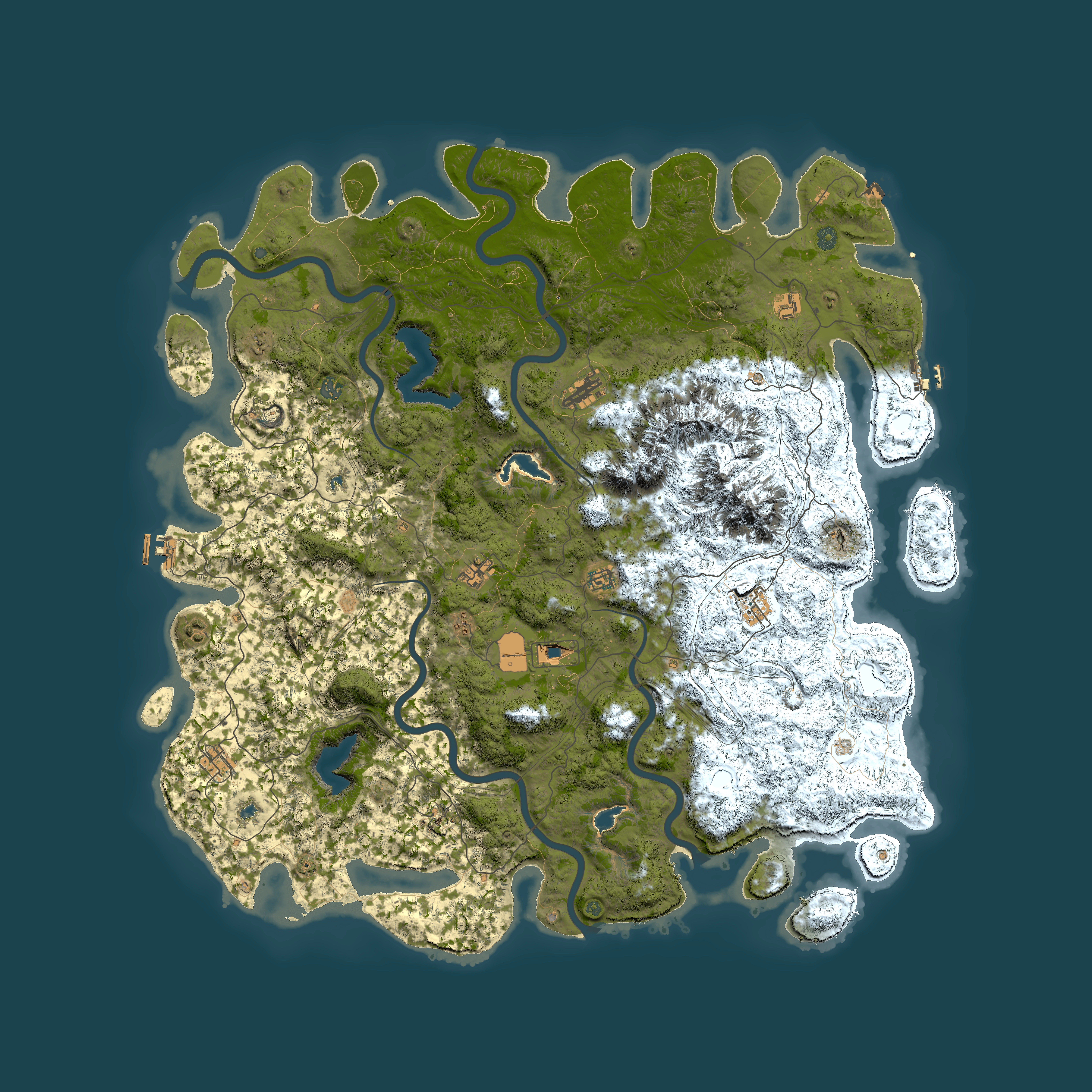 Full top-down render of Rust map seed 501598600, 5800x5800m
