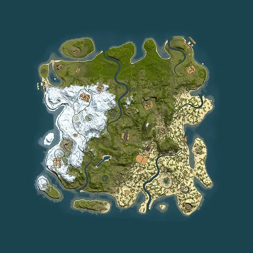 Rust map seed 1435738462, 4450x4450m top-down preview
