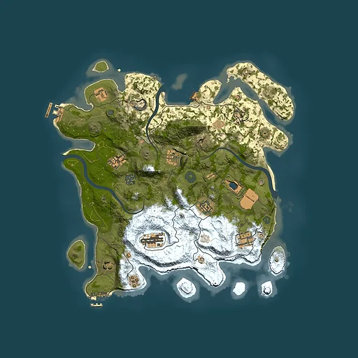 Rust map seed 1222328132, 3650x3650m top-down preview