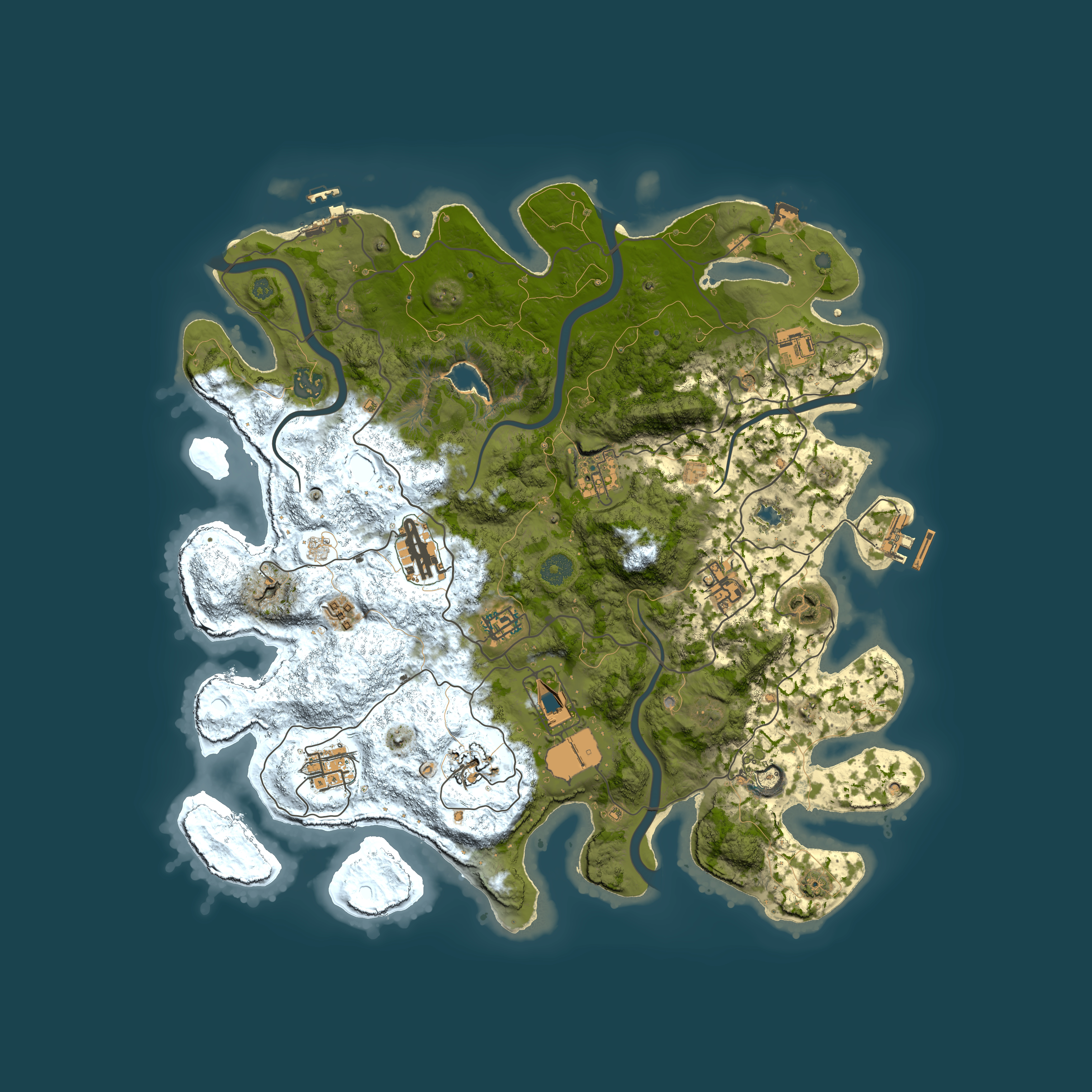Full top-down render of Rust map seed 1284302660, 4100x4100m