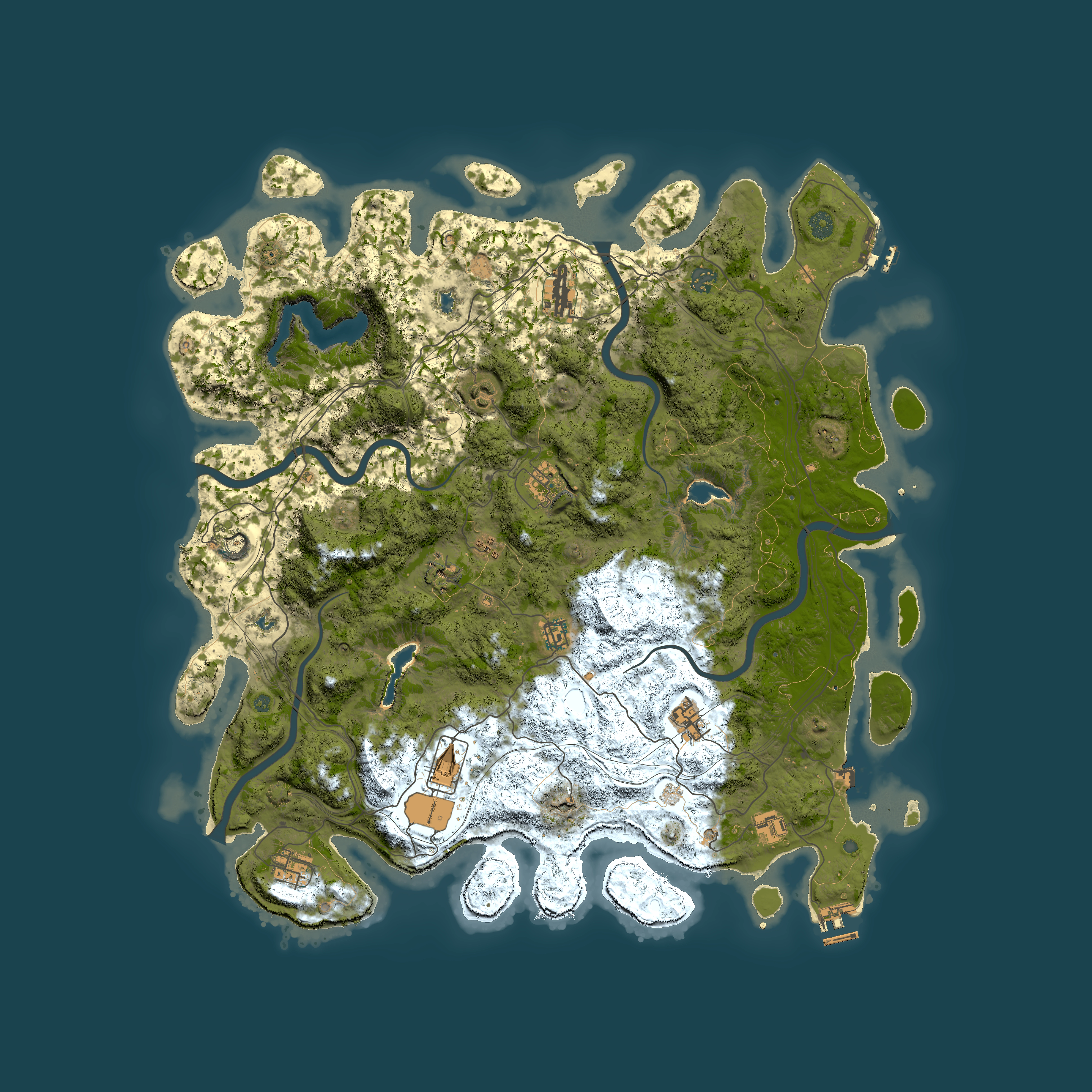Full top-down render of Rust map seed 716085354, 4900x4900m