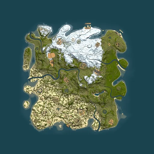 Rust map seed 689307288, 4250x4250m top-down preview