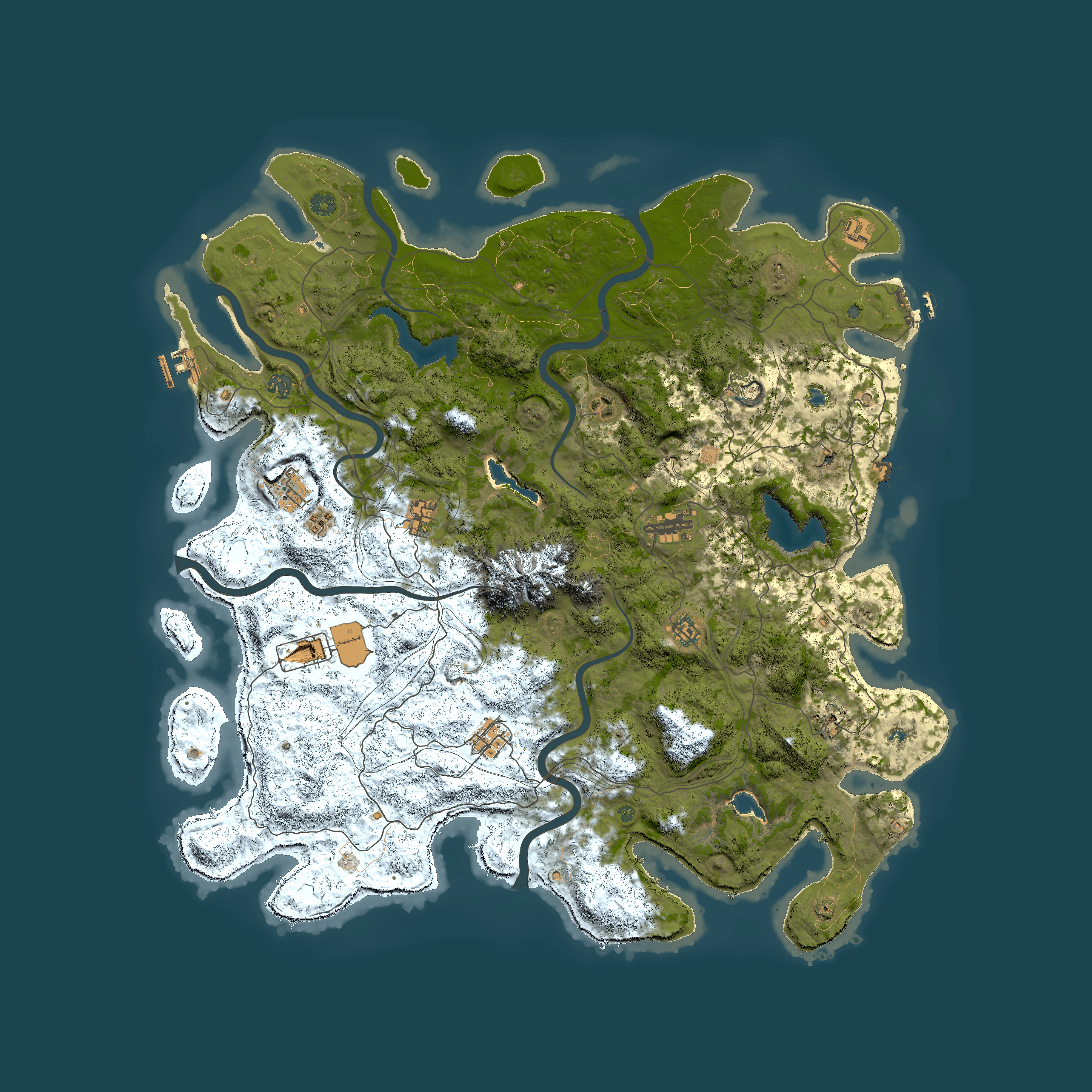 Full top-down render of Rust map seed 159808423, 5200x5200m