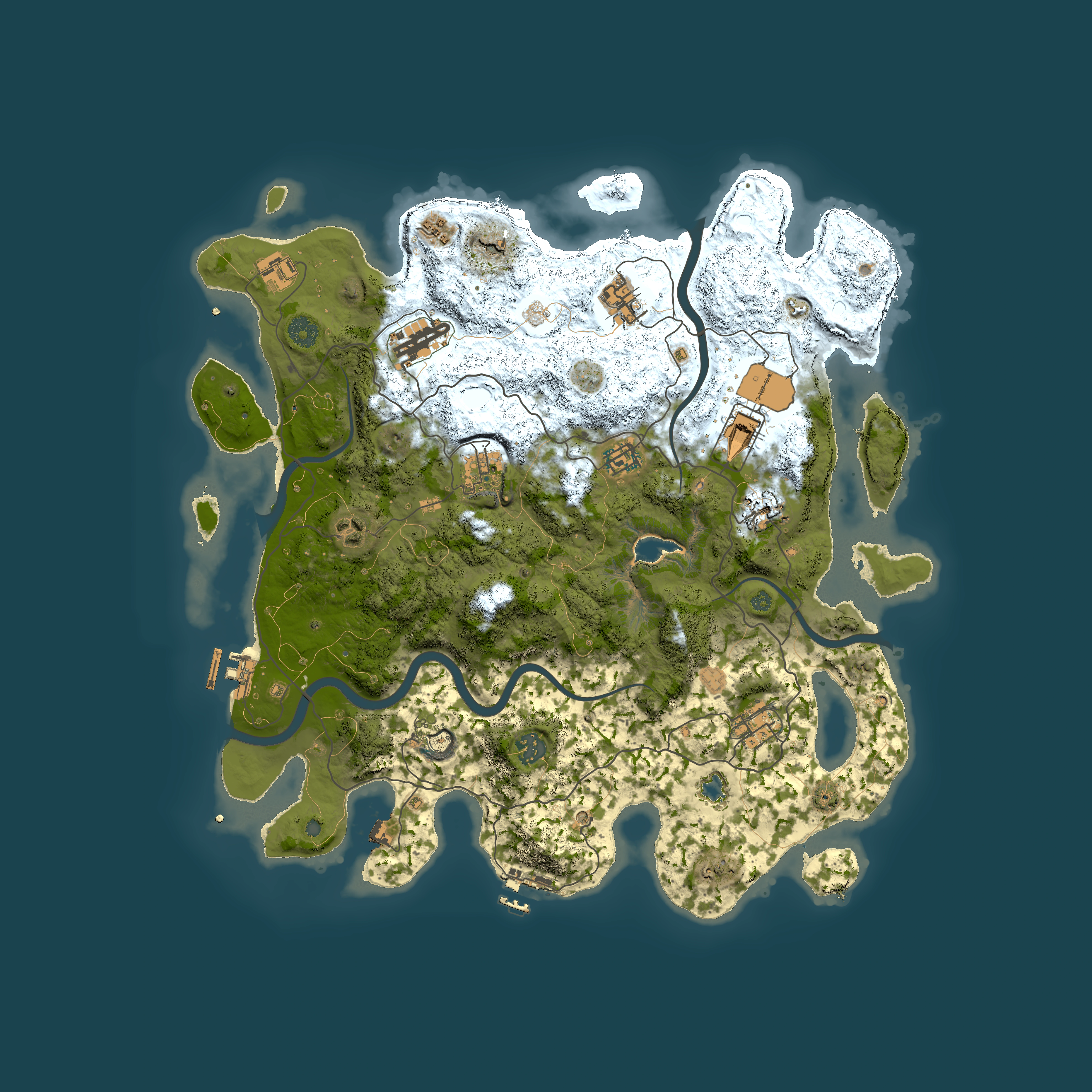 Full top-down render of Rust map seed 848092216, 4150x4150m