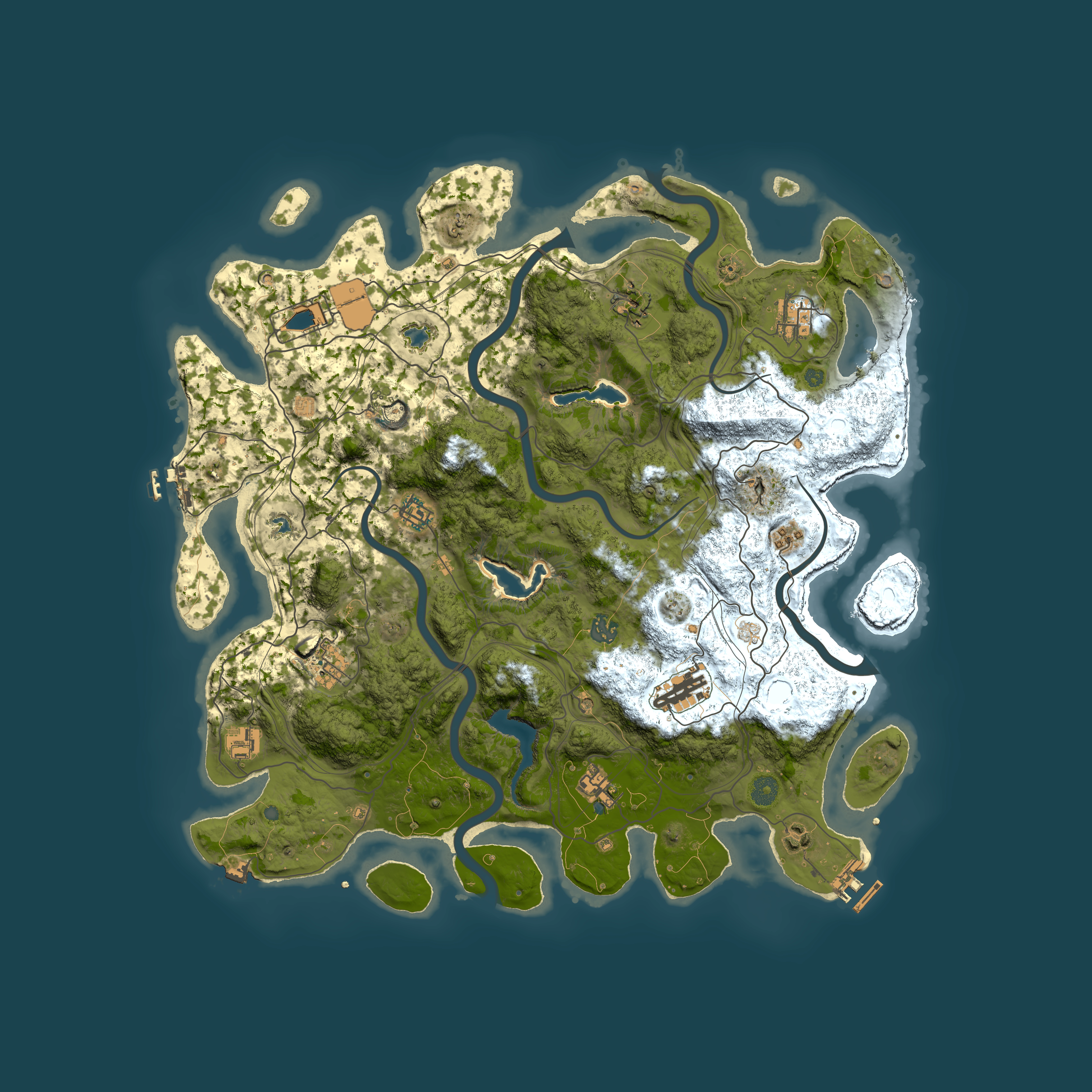 Full top-down render of Rust map seed 840911612, 4500x4500m