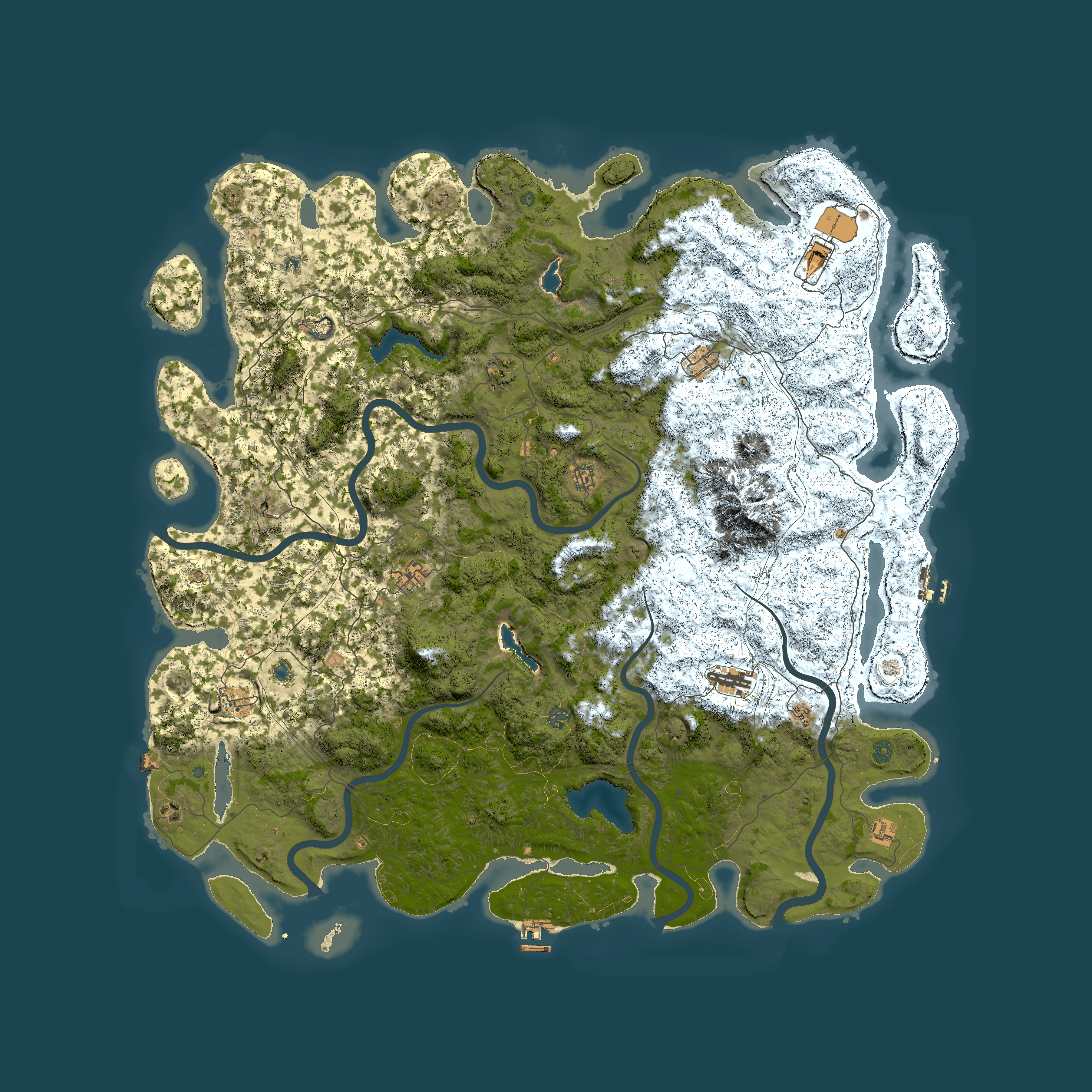 Full top-down render of Rust map seed 1180392446, 5950x5950m