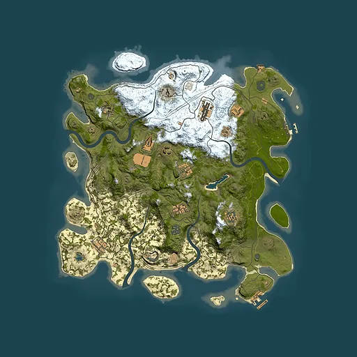 Rust map seed 0, 4250x4250m top-down preview