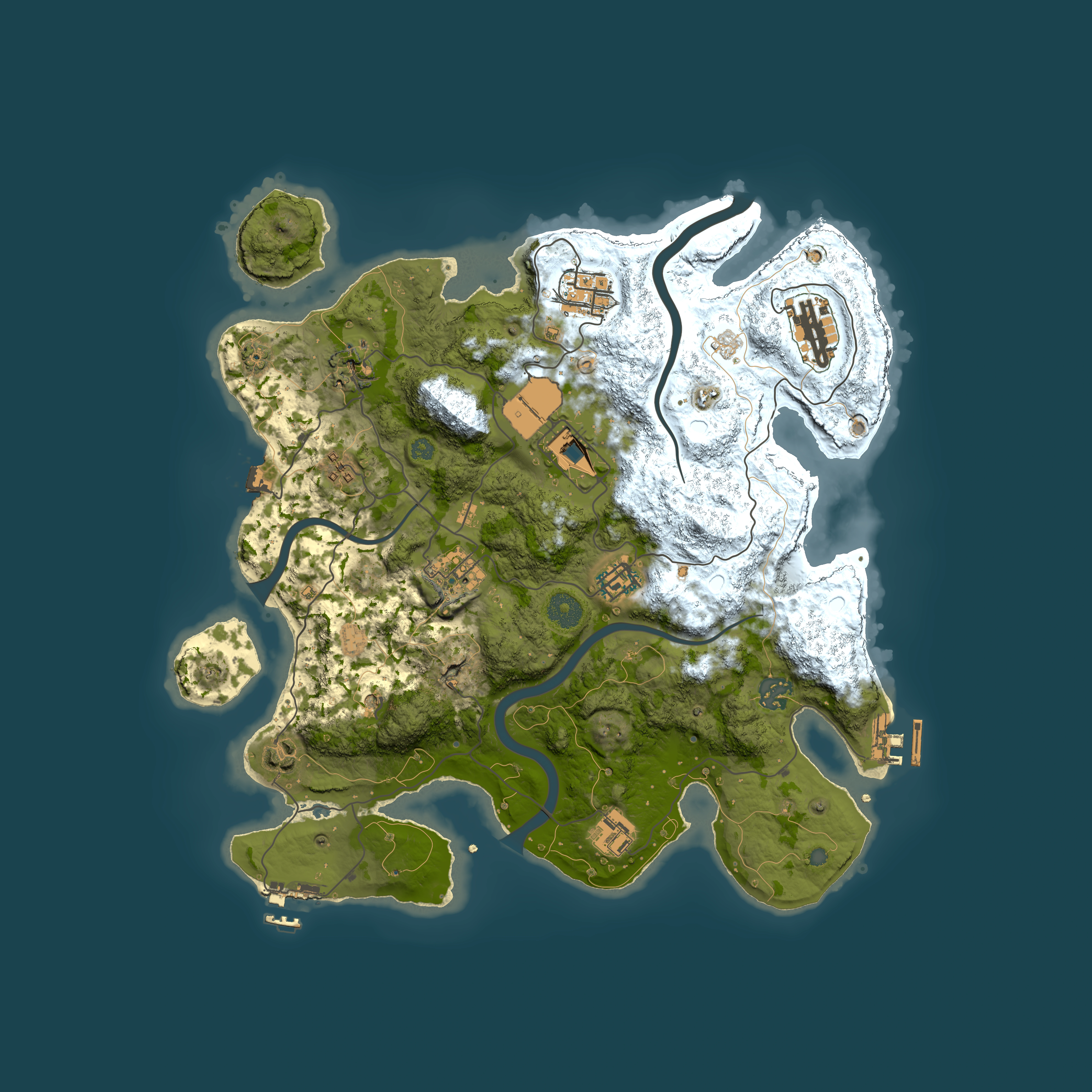 Full top-down render of Rust map seed 1849083595, 3650x3650m