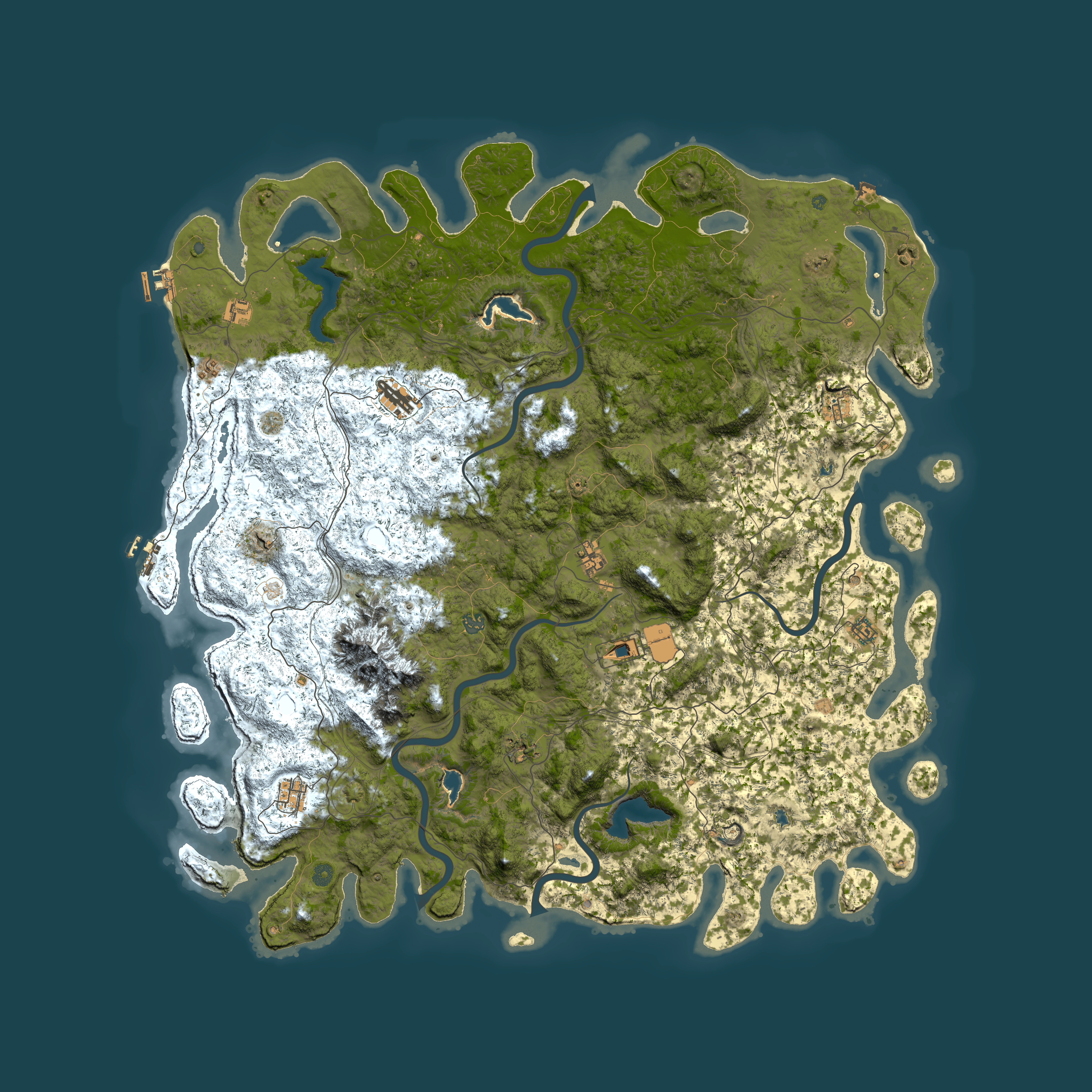 Full top-down render of Rust map seed 1061889396, 5950x5950m