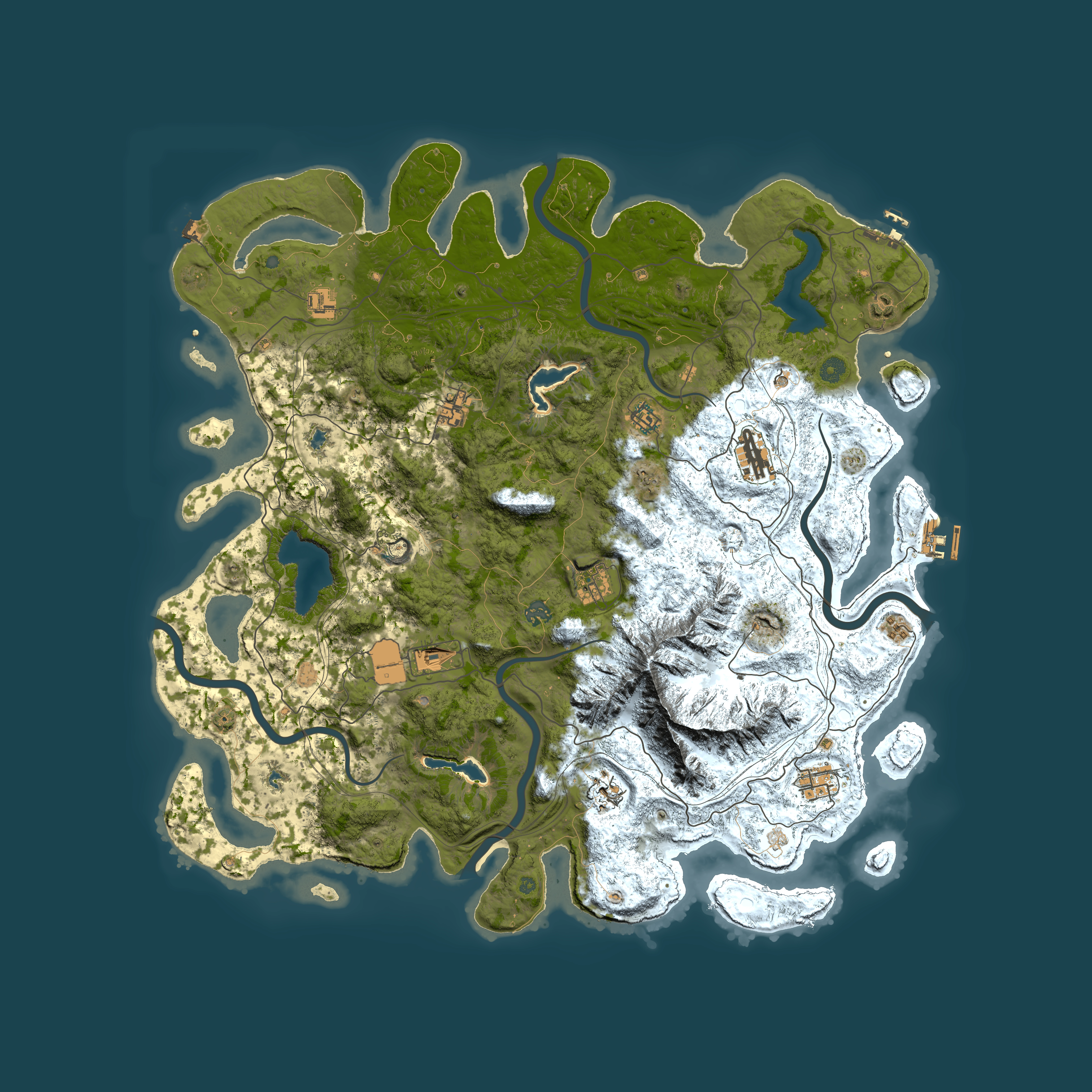 Full top-down render of Rust map seed 1532554732, 5050x5050m