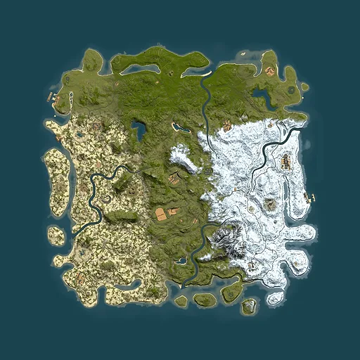Rust map seed 411094047, 5850x5850m top-down preview
