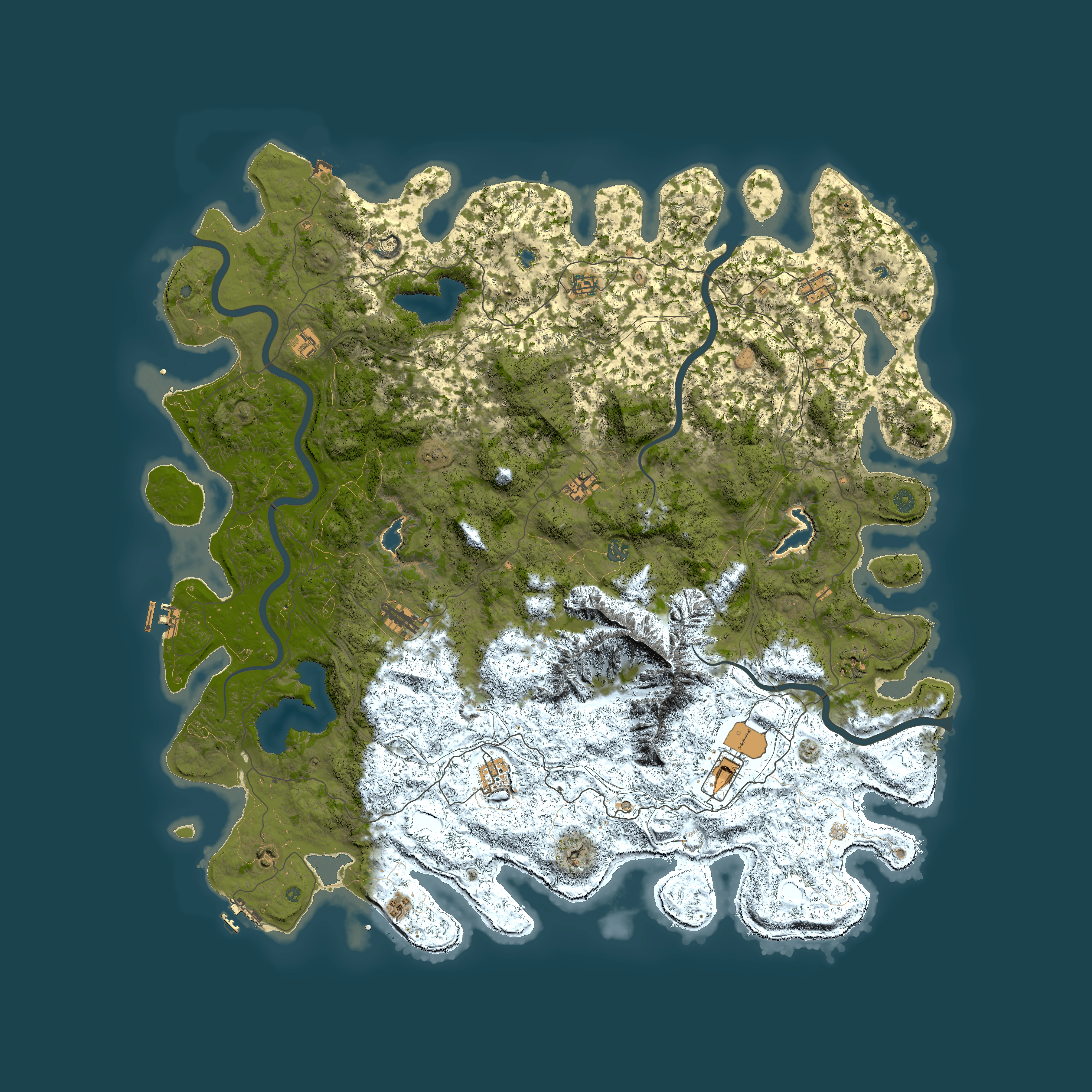 Full top-down render of Rust map seed 1278671933, 5850x5850m