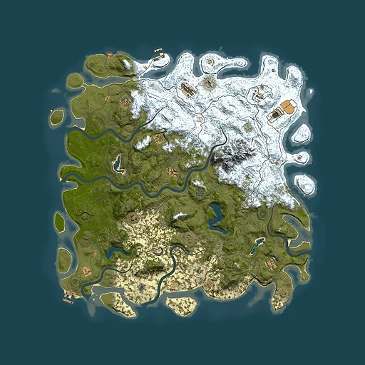 Rust map seed 1463799400, 5500x5500m top-down preview