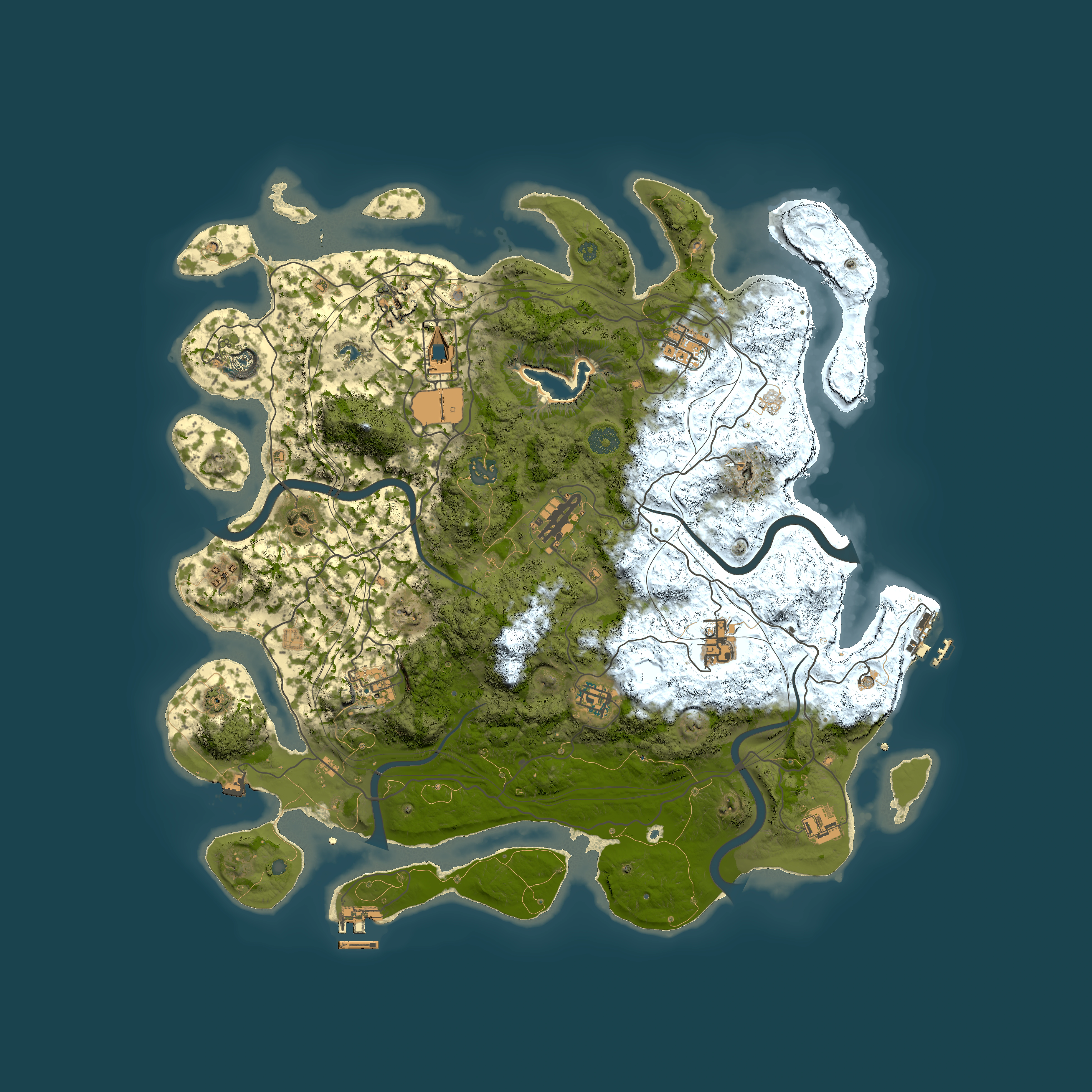 Full top-down render of Rust map seed 498669623, 4300x4300m