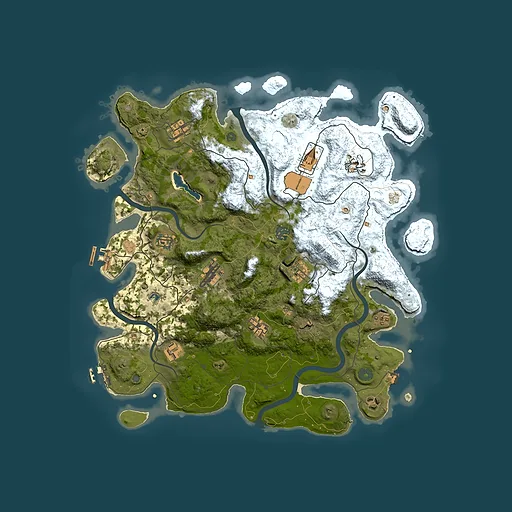 Rust map seed 1814193763, 4100x4100m top-down preview