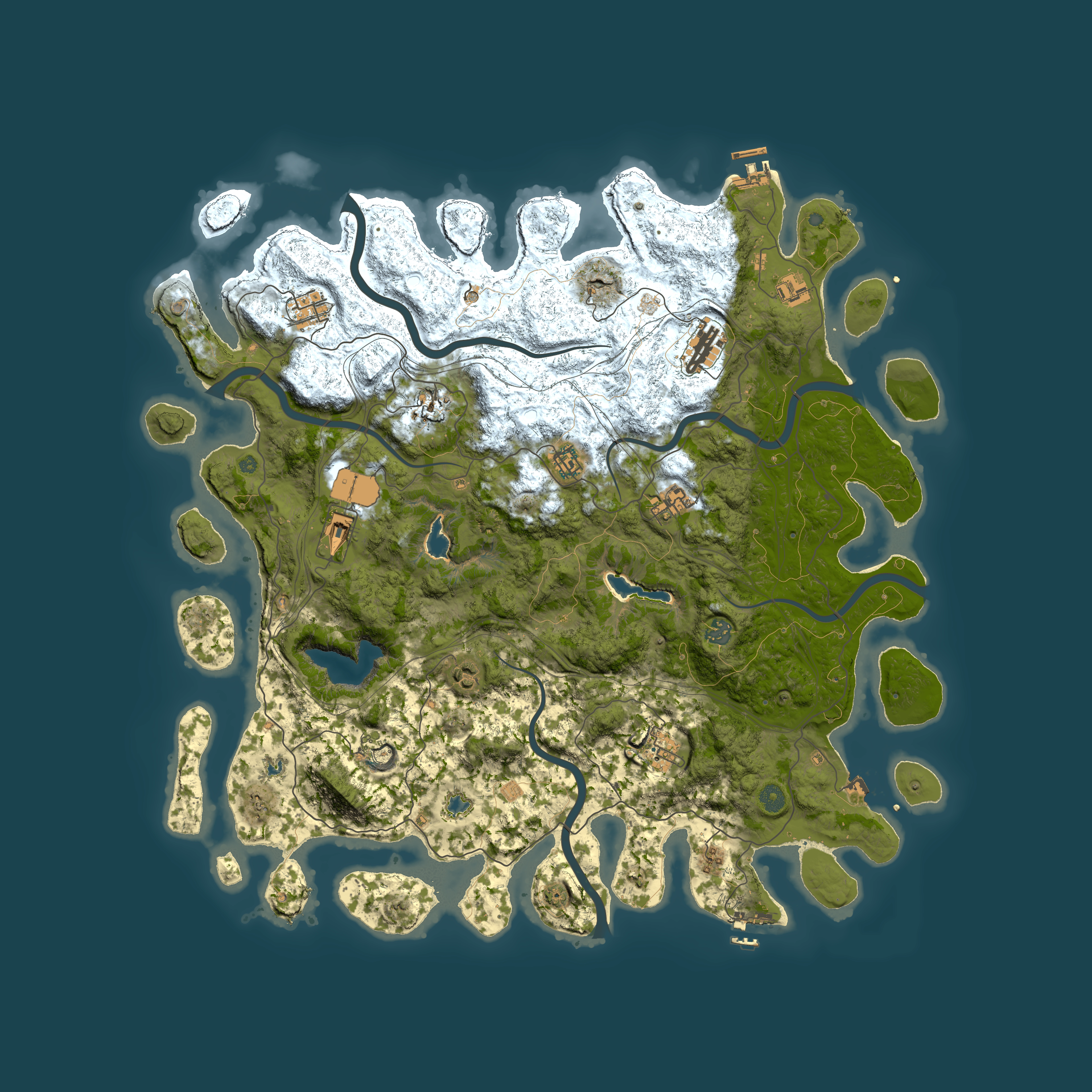 Full top-down render of Rust map seed 1714837034, 4950x4950m