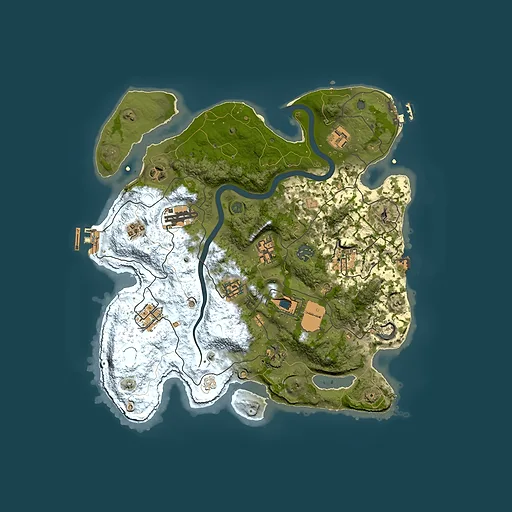 Rust map seed 1386063342, 3500x3500m top-down preview
