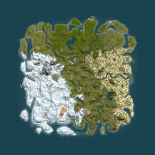 Rust map seed 618994807, 5800x5800m top-down preview
