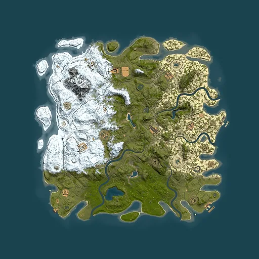 Rust map seed 1190630731, 5250x5250m top-down preview