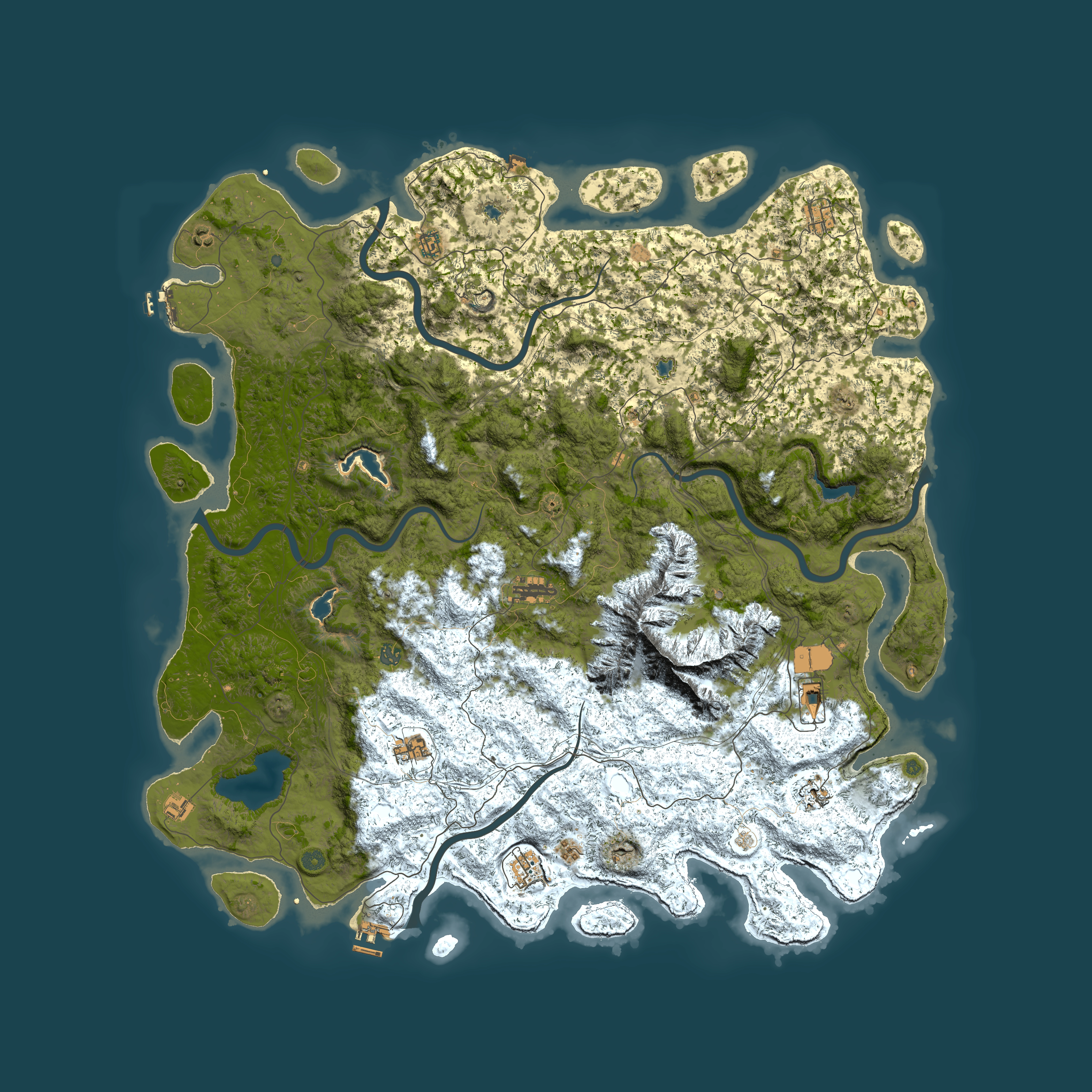 Full top-down render of Rust map seed 1509668390, 5950x5950m