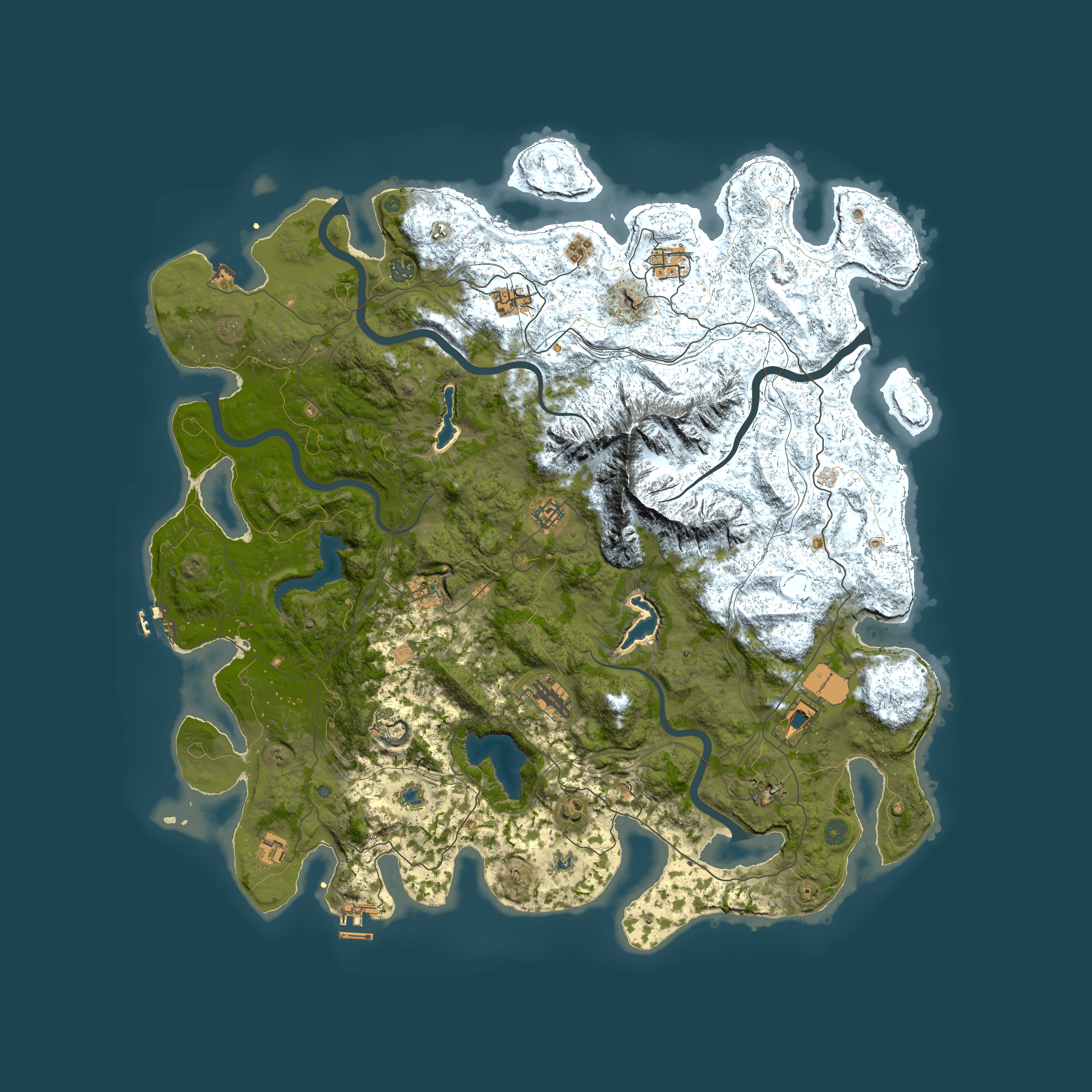 Full top-down render of Rust map seed 829886867, 5200x5200m