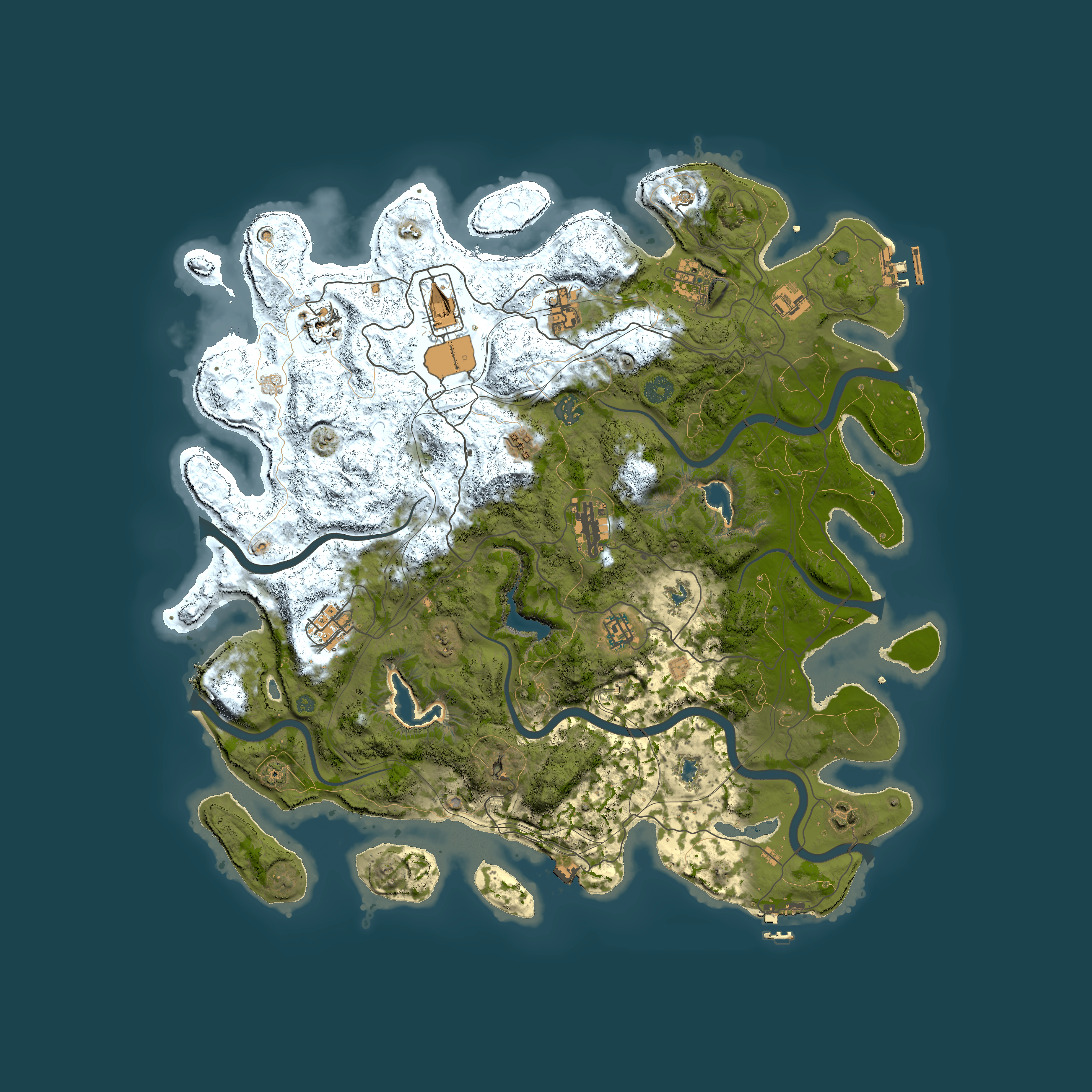 Full top-down render of Rust map seed 2038985468, 4500x4500m