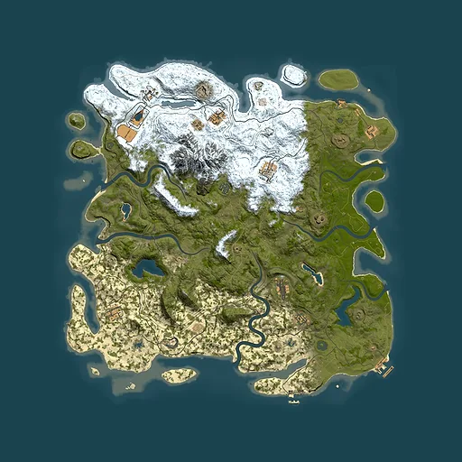 Rust map seed 1495523342, 5200x5200m top-down preview