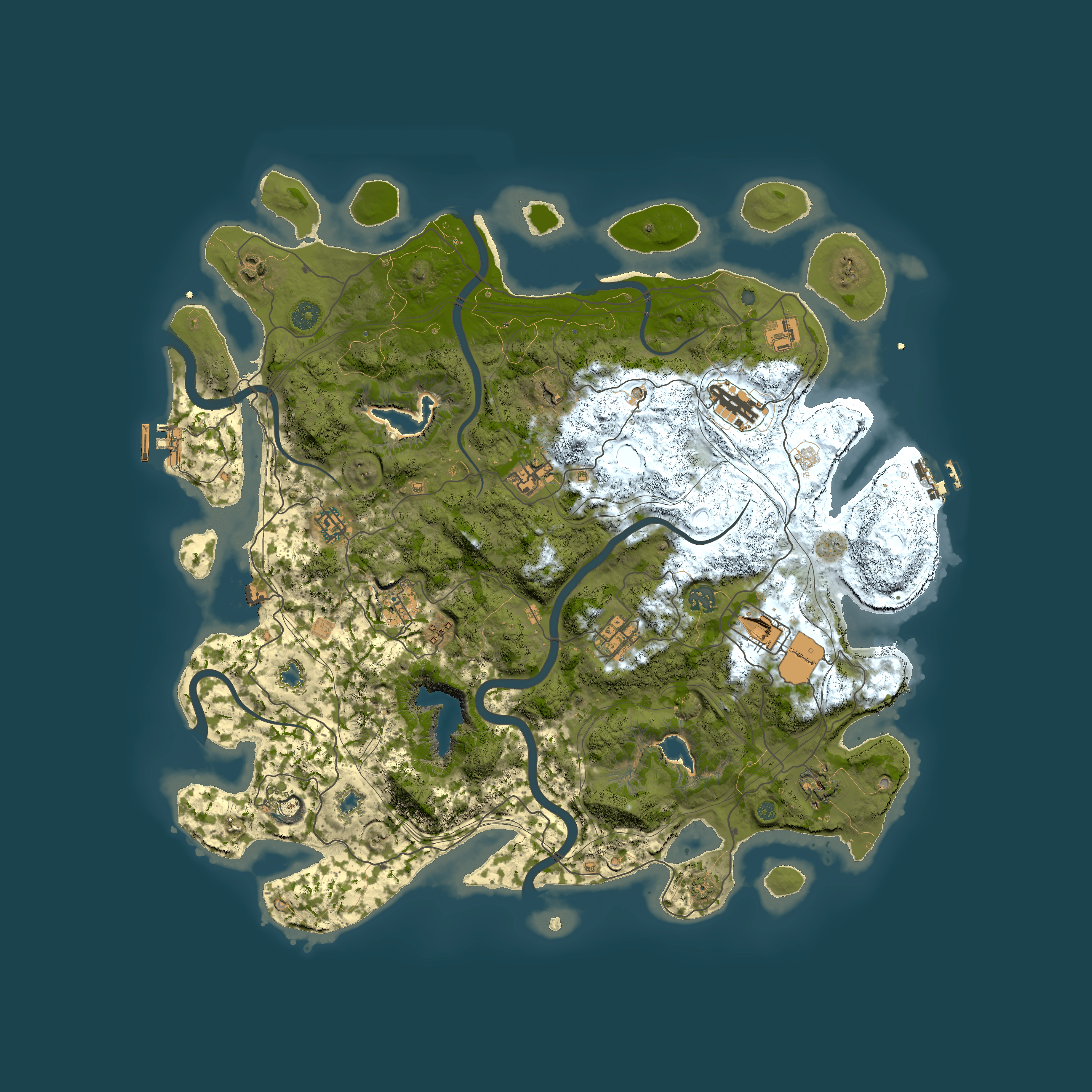 Full top-down render of Rust map seed 1533025316, 4600x4600m