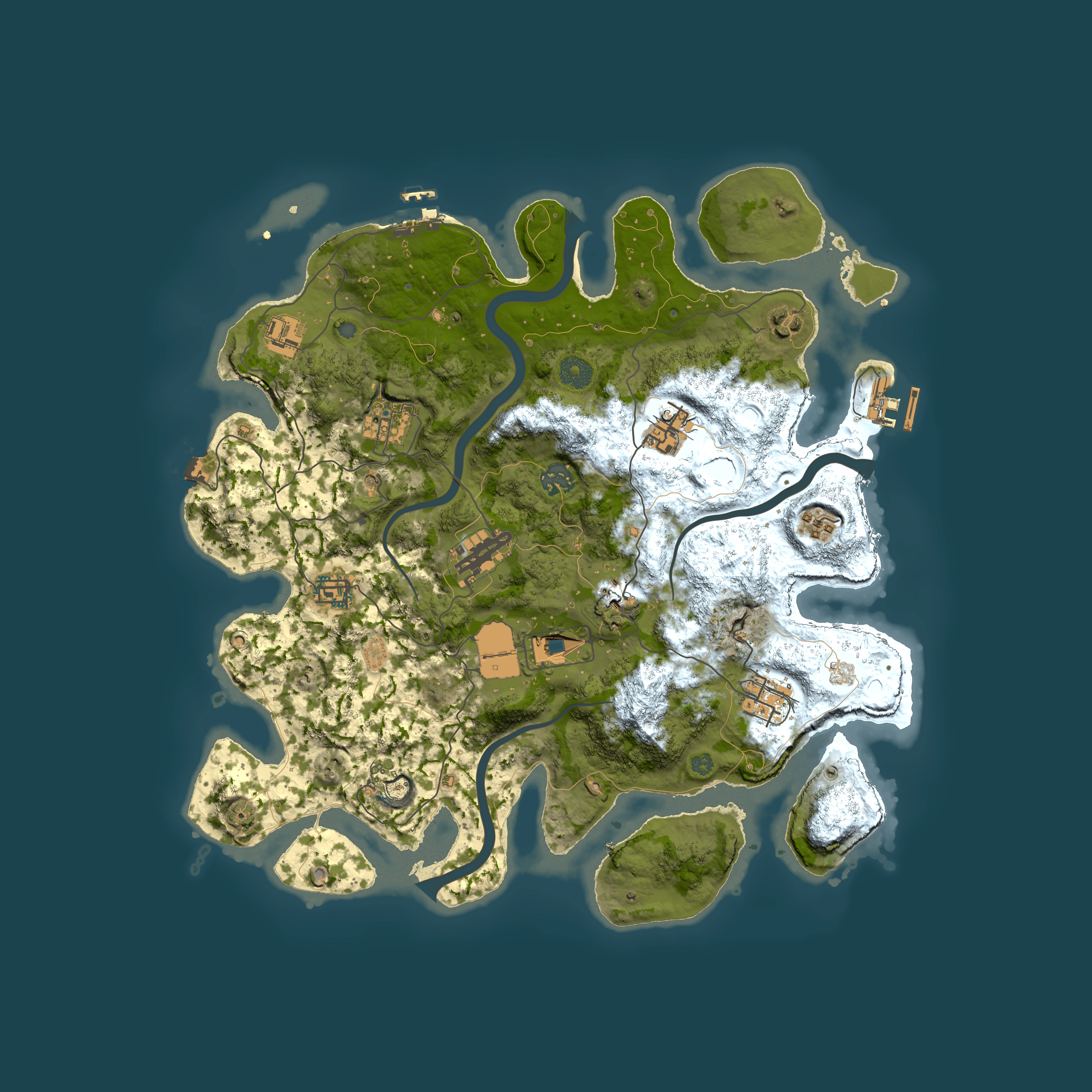 Full top-down render of Rust map seed 1170519232, 3850x3850m