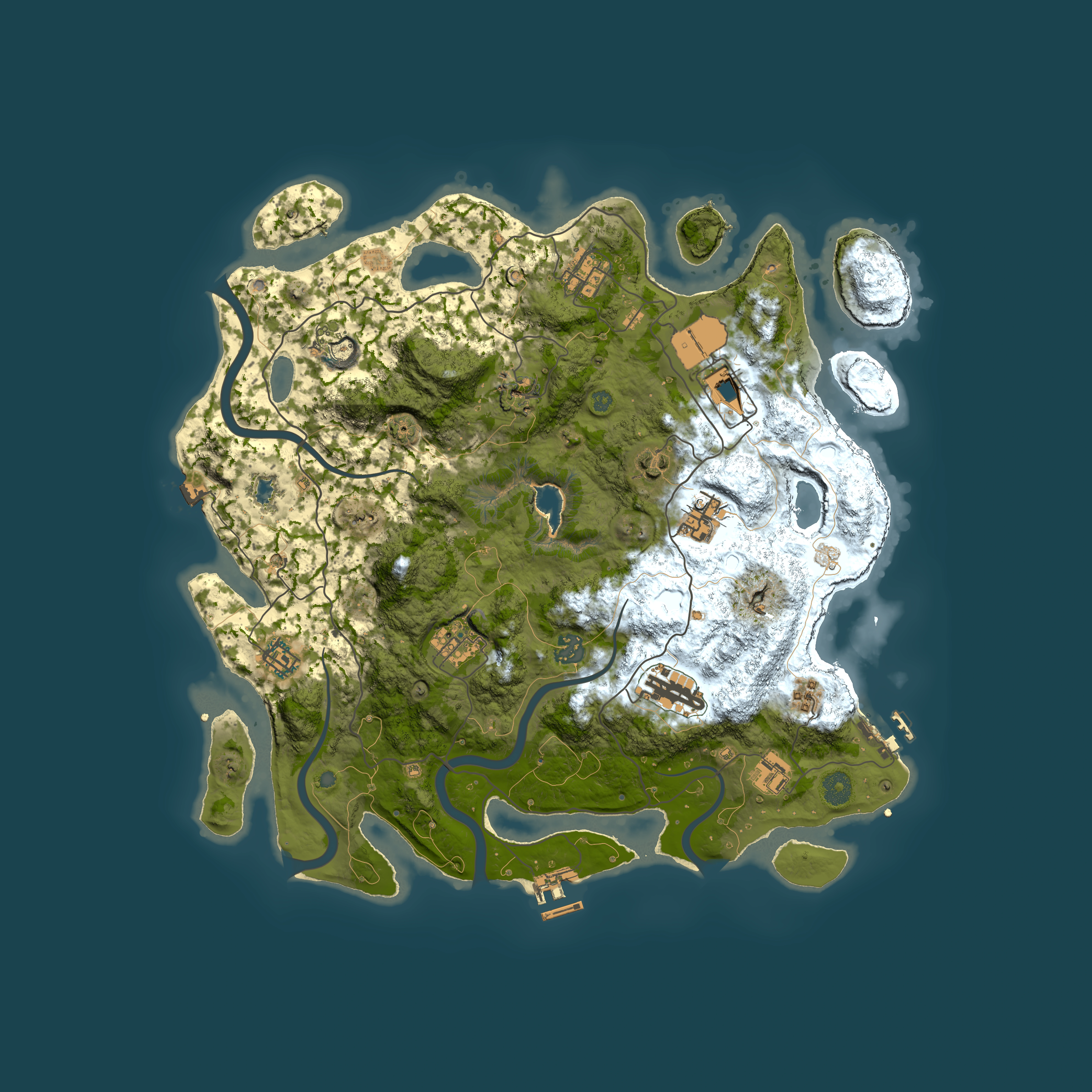 Full top-down render of Rust map seed 1448183300, 4000x4000m