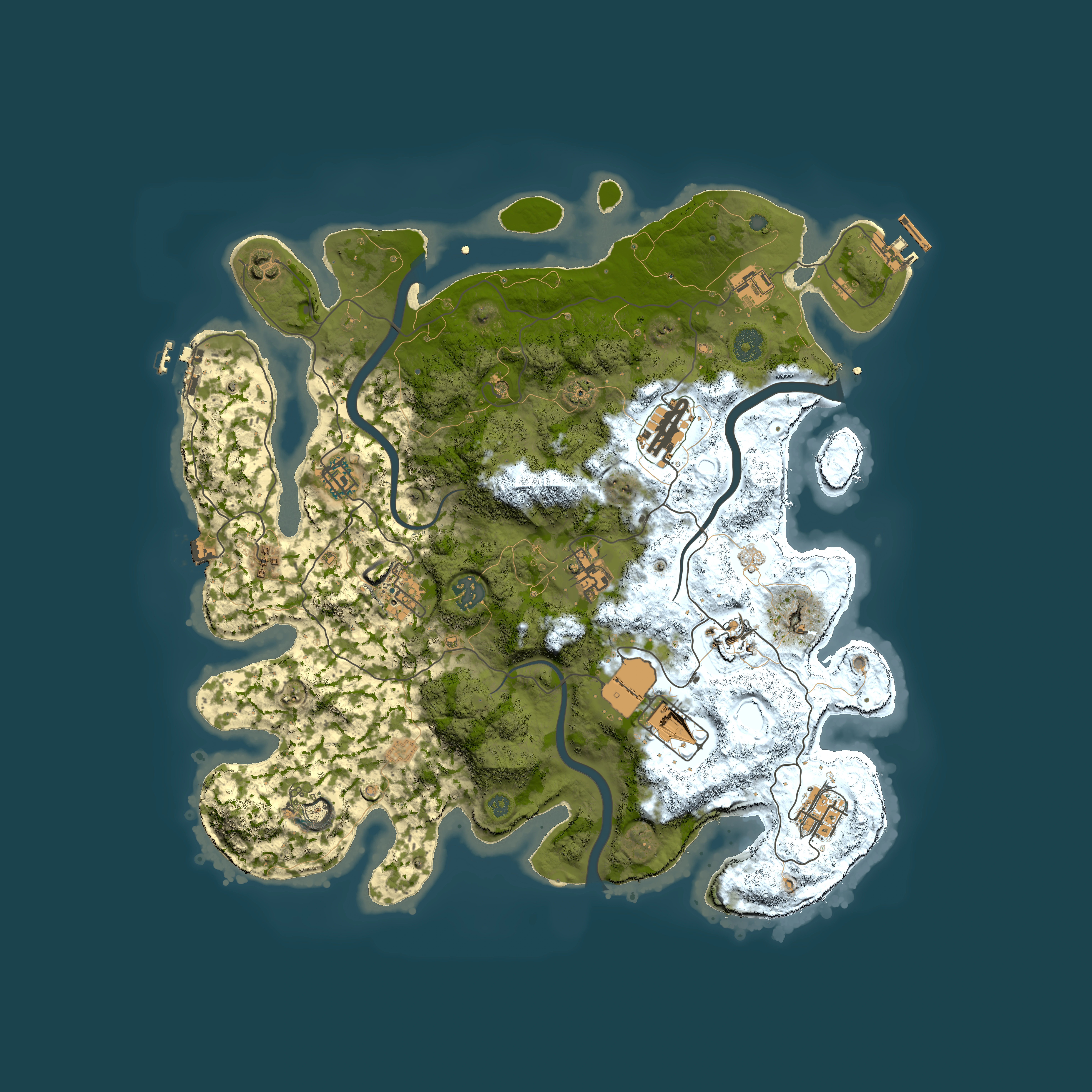 Full top-down render of Rust map seed 2126304366, 3950x3950m