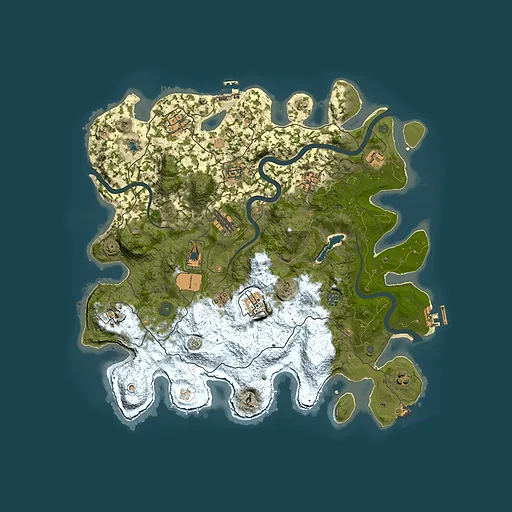 Rust map seed 1197483843, 4100x4100m top-down preview