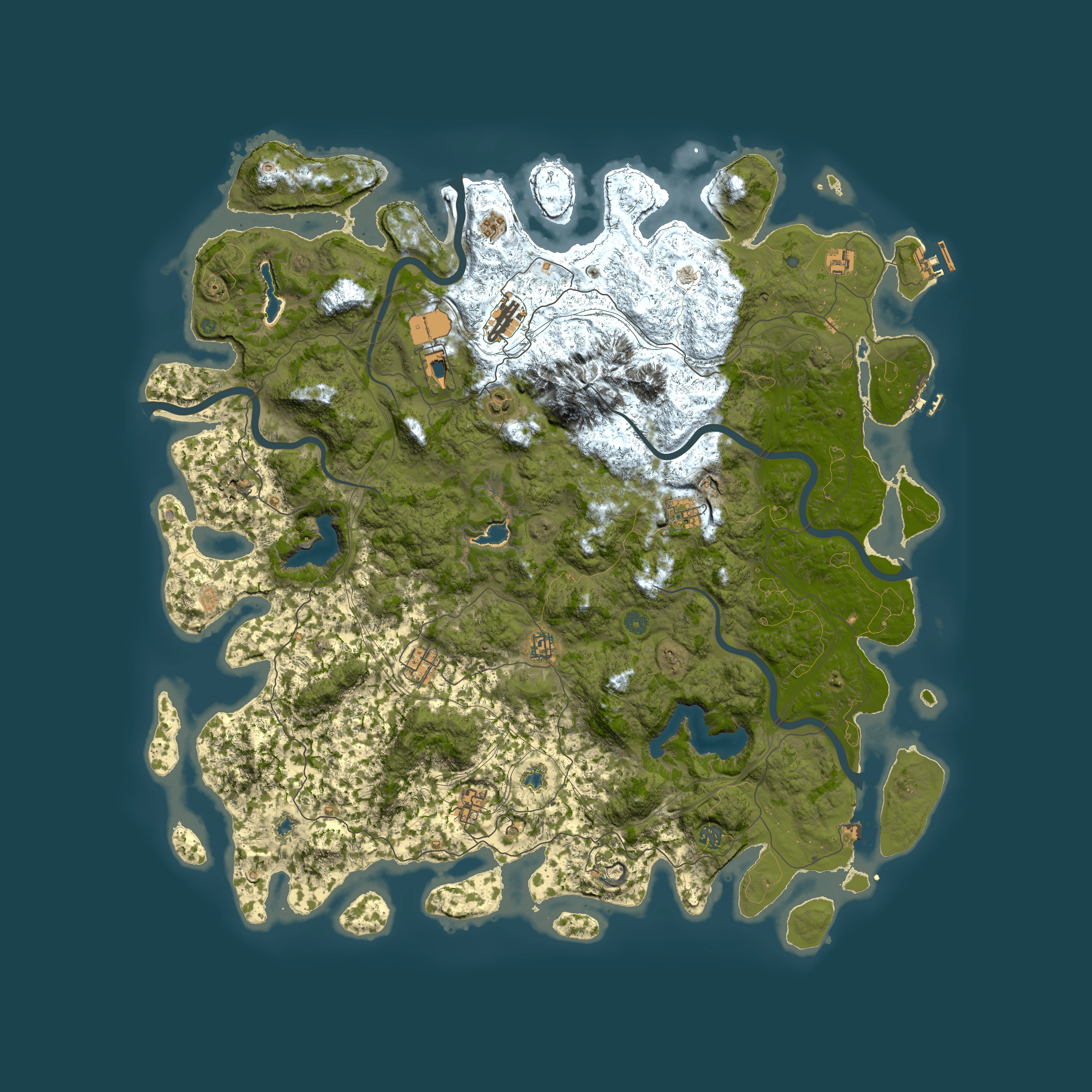 Full top-down render of Rust map seed 40475320, 5550x5550m