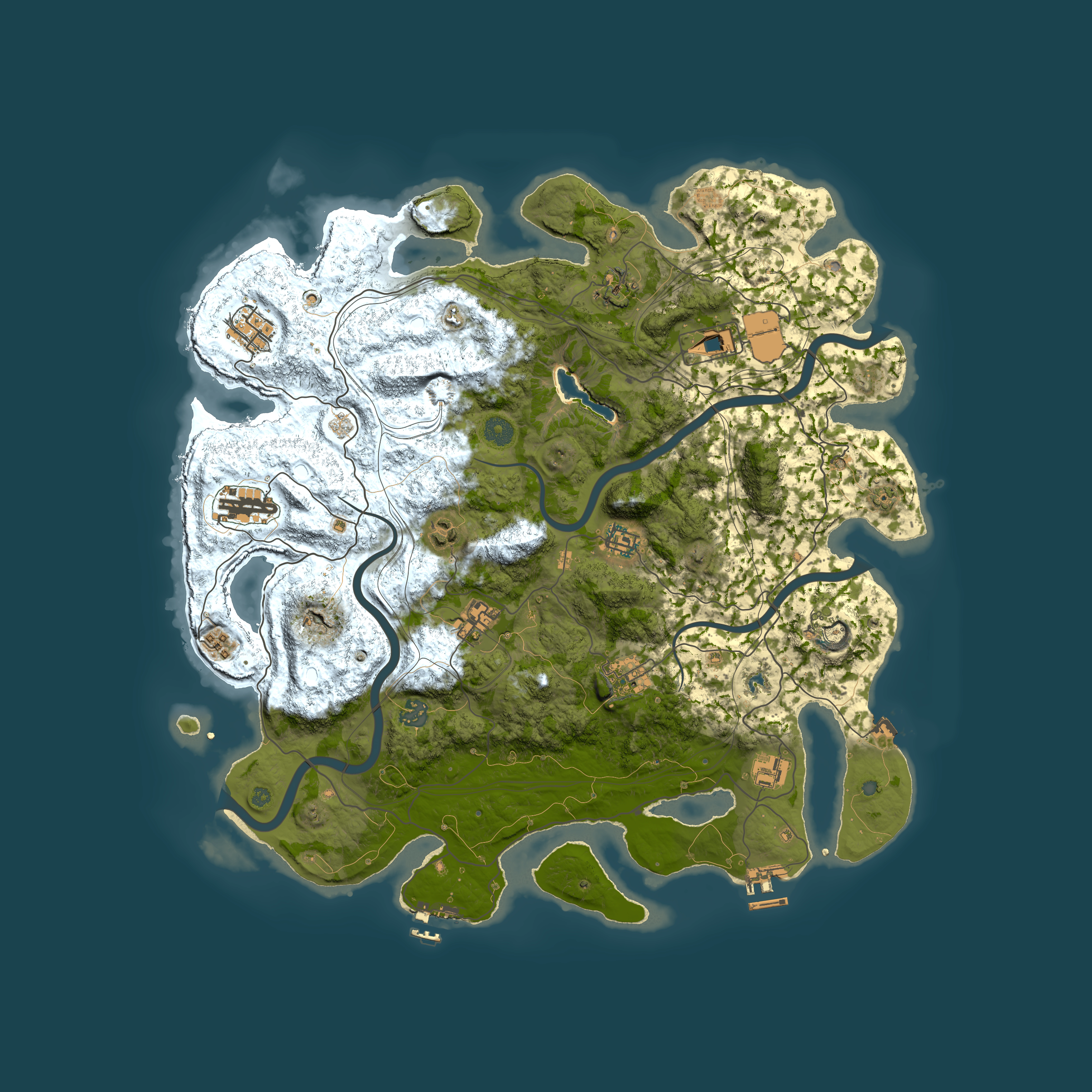 Full top-down render of Rust map seed 1550267132, 4400x4400m