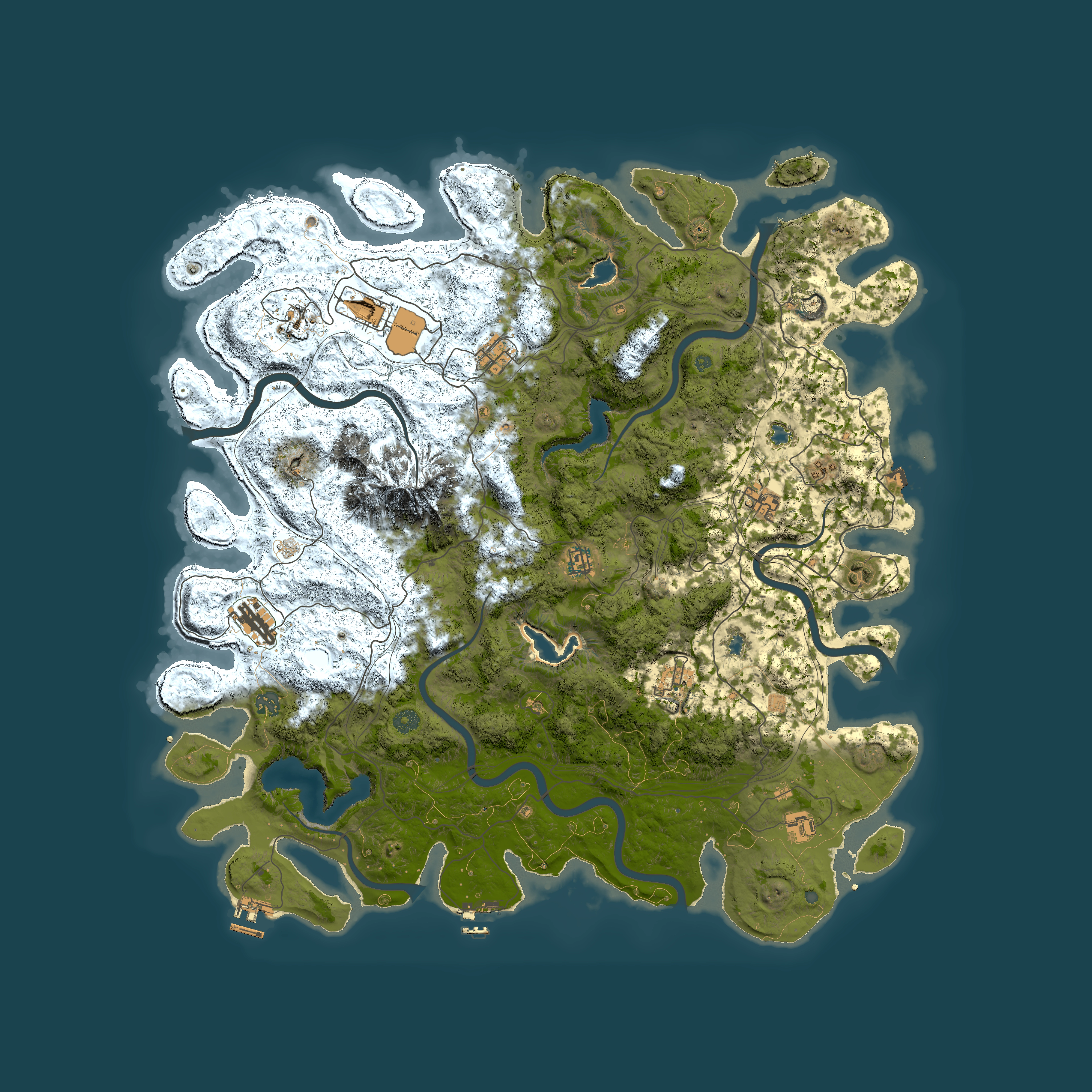Full top-down render of Rust map seed 688395199, 5150x5150m