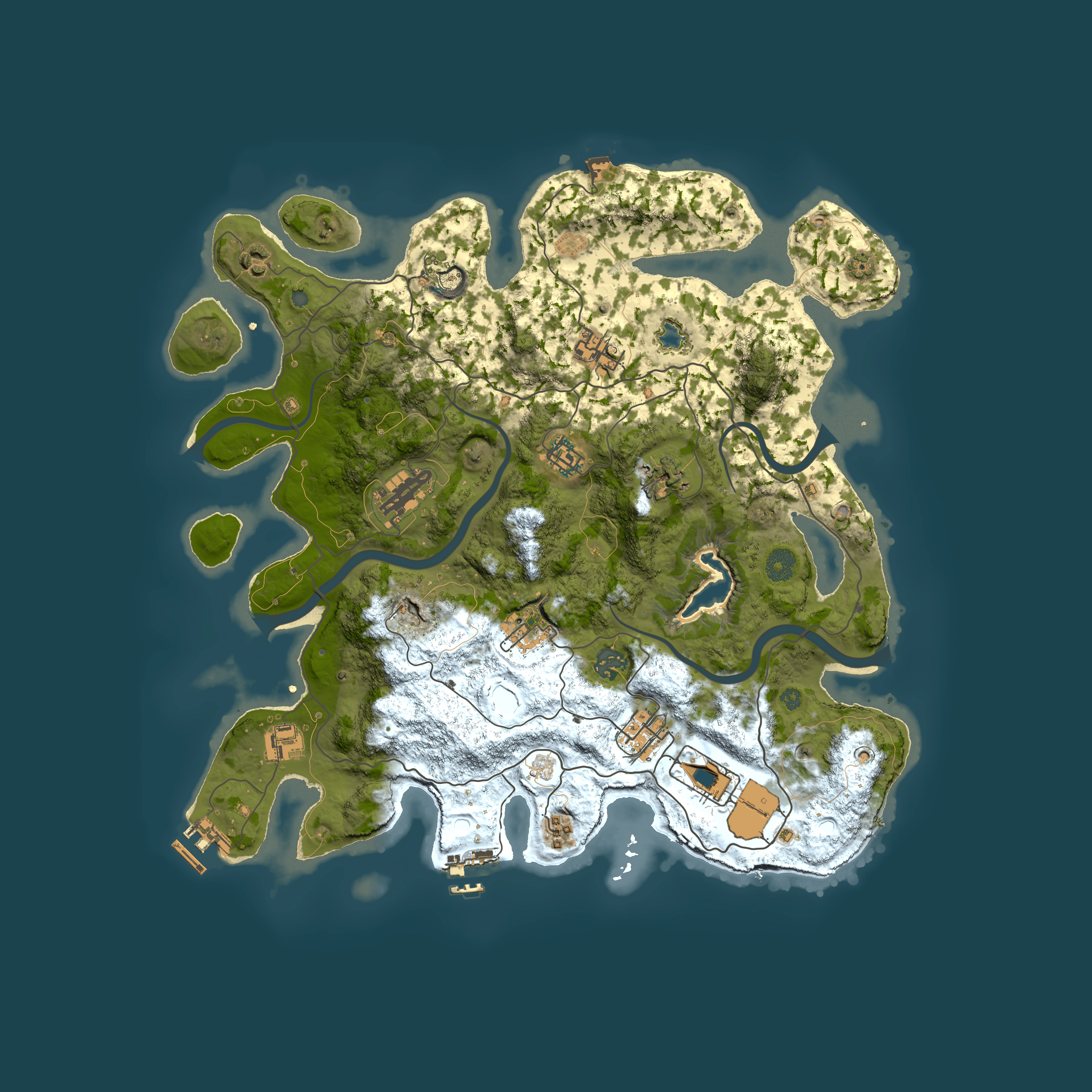 Full top-down render of Rust map seed 2046868688, 4000x4000m