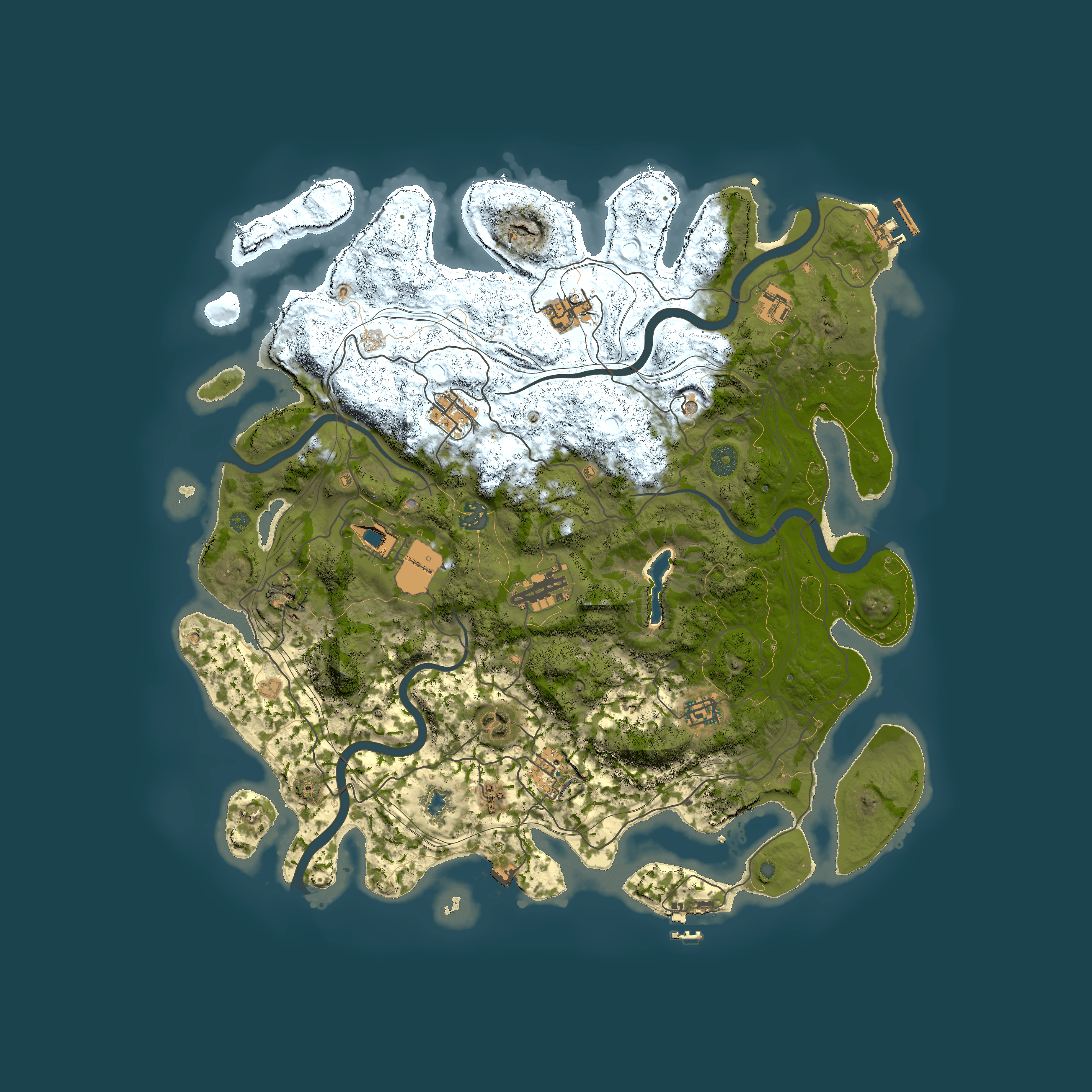 Full top-down render of Rust map seed 1201364981, 4300x4300m