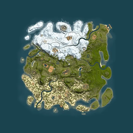Rust map seed 1201364981, 4300x4300m top-down preview