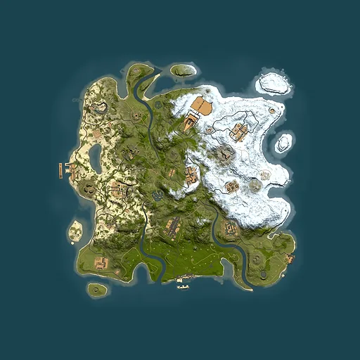 Rust map seed 736353839, 3600x3600m top-down preview