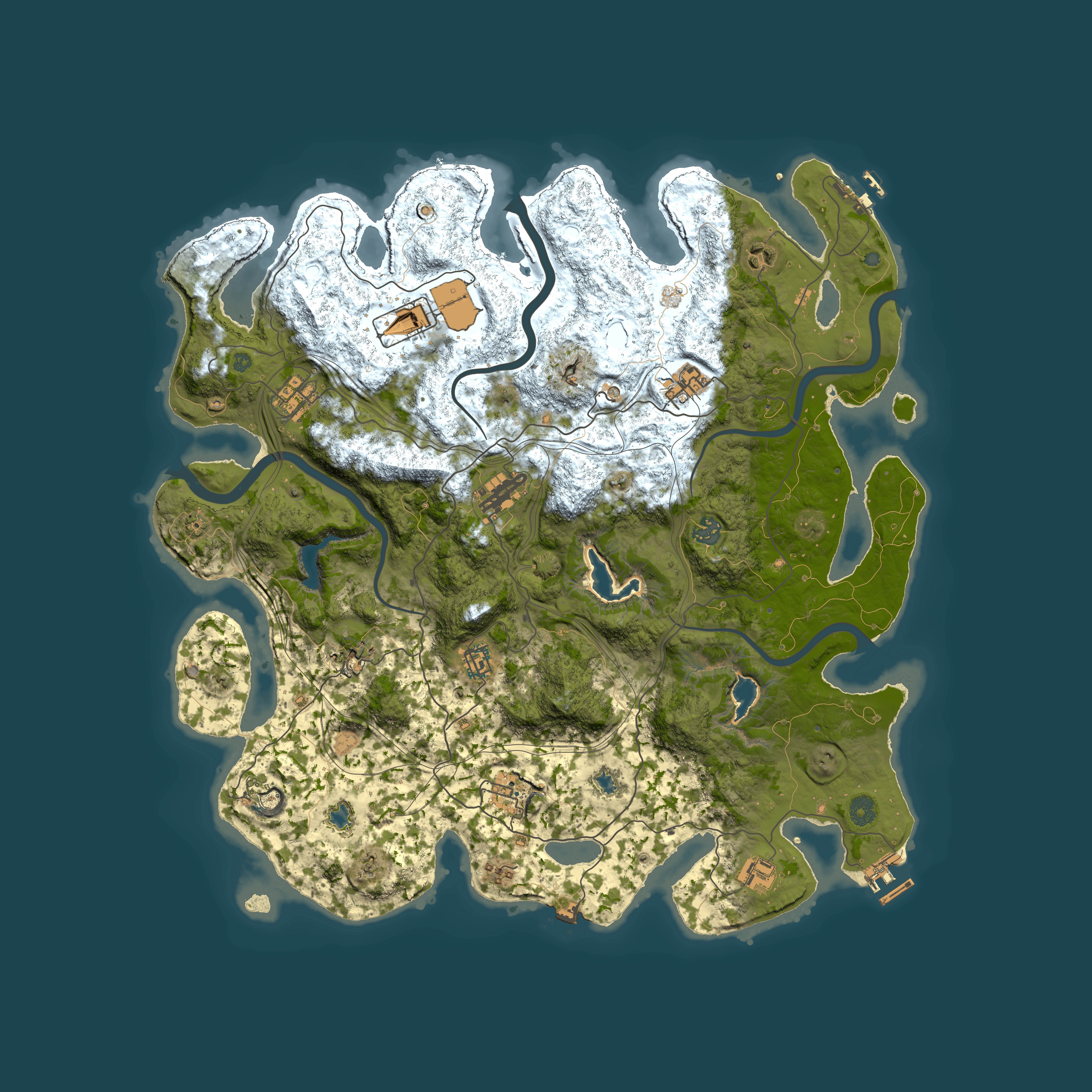 Full top-down render of Rust map seed 1230877897, 4500x4500m