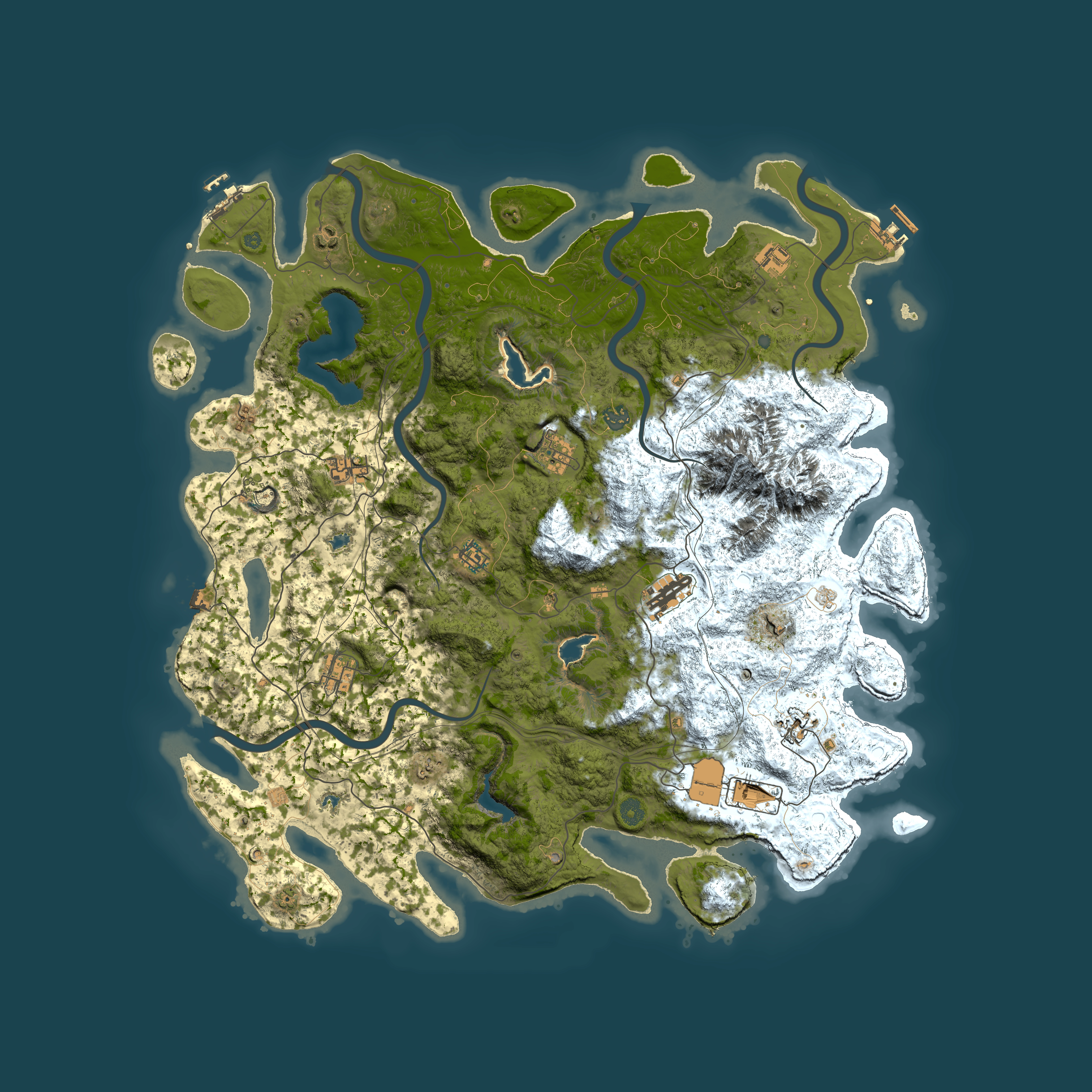 Full top-down render of Rust map seed 1266371892, 5000x5000m
