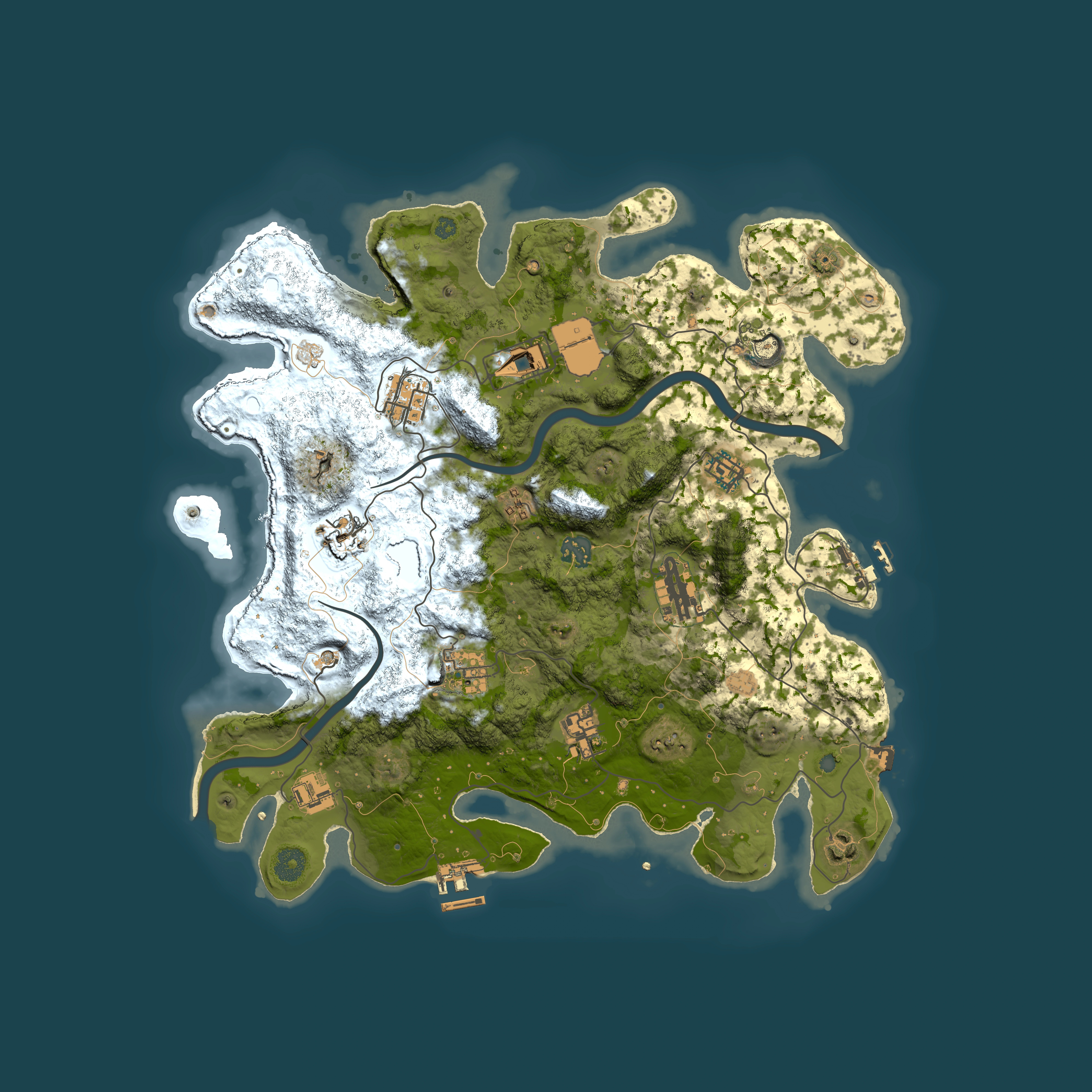 Full top-down render of Rust map seed 411949527, 3850x3850m