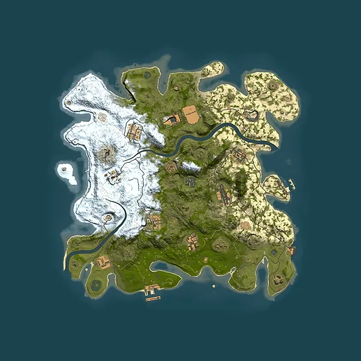 Rust map seed 411949527, 3850x3850m top-down preview